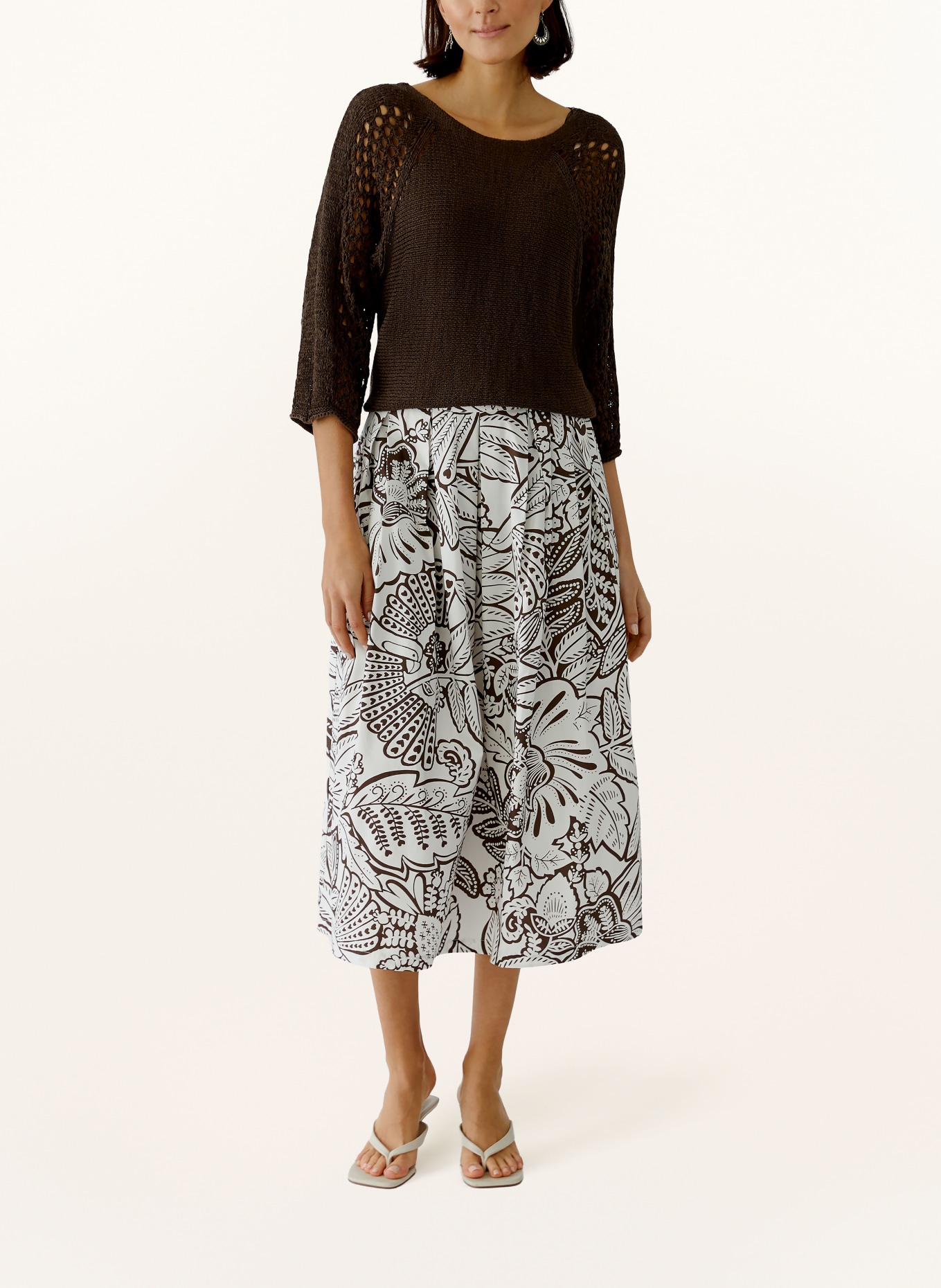 oui Rok: WIT / MARRON FONCÉ