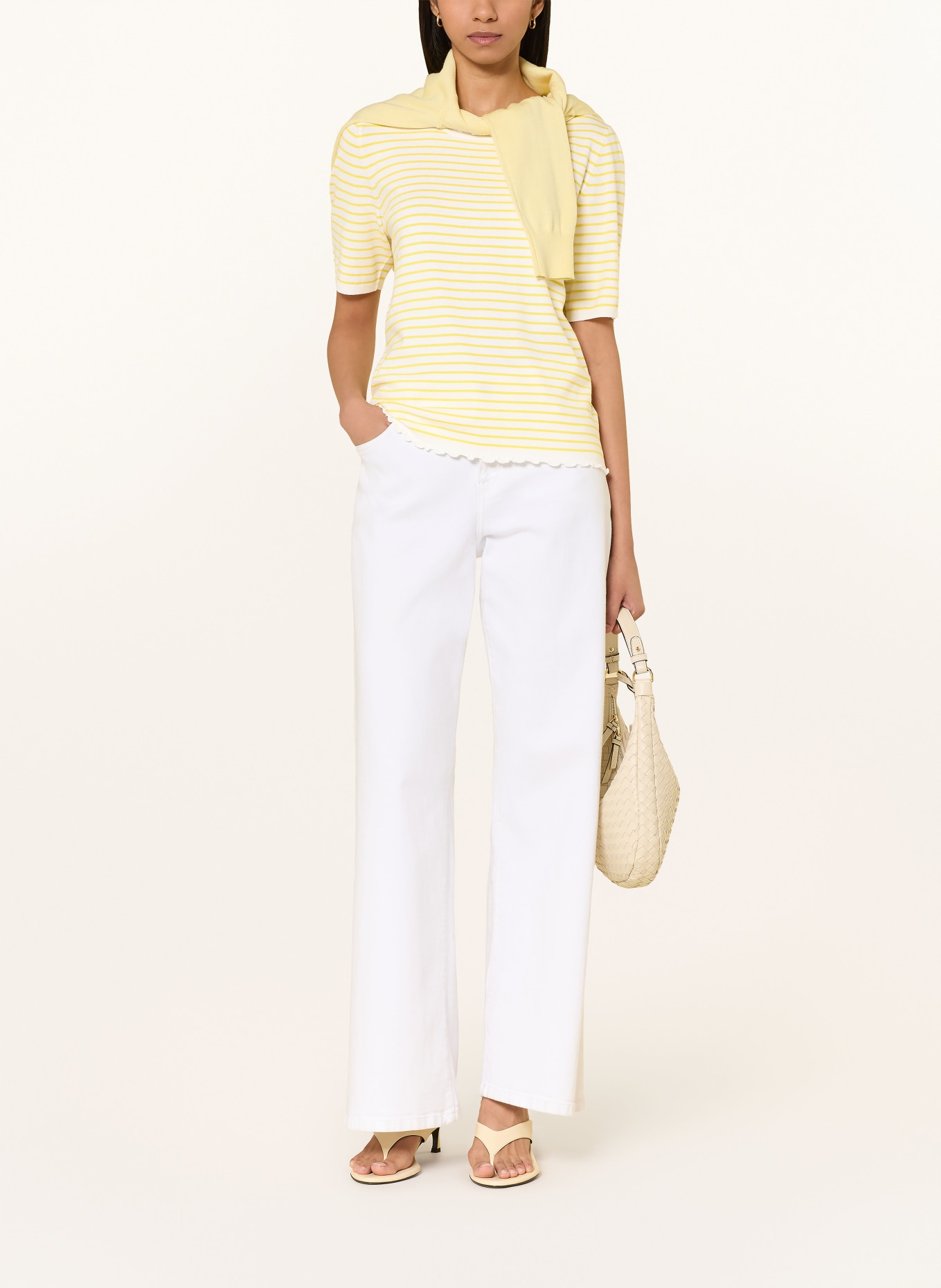 oui Strickshirt: NEONGELB / WEISS