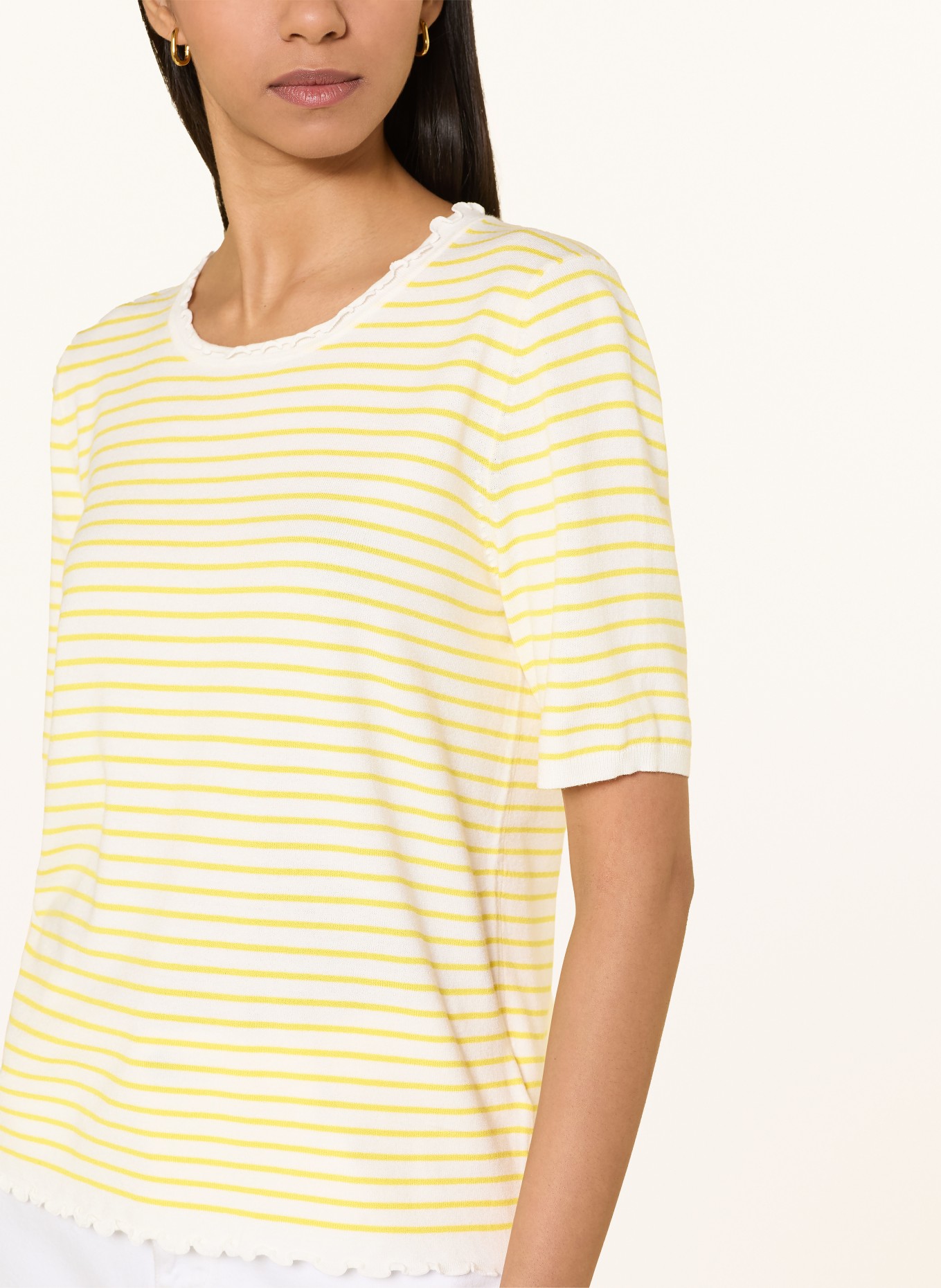 oui Strickshirt: NEONGELB / WEISS