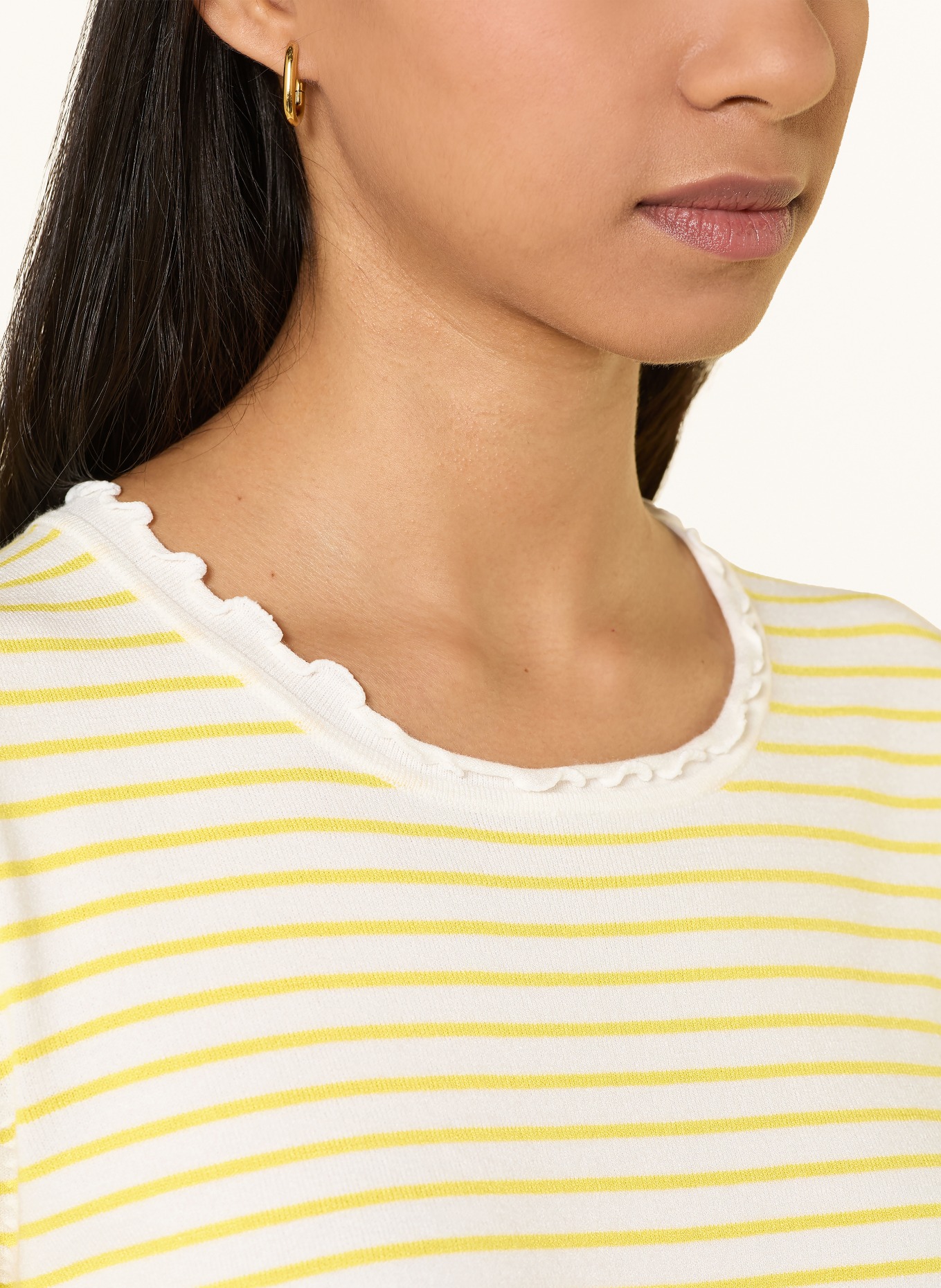 oui Strickshirt: NEONGELB / WEISS