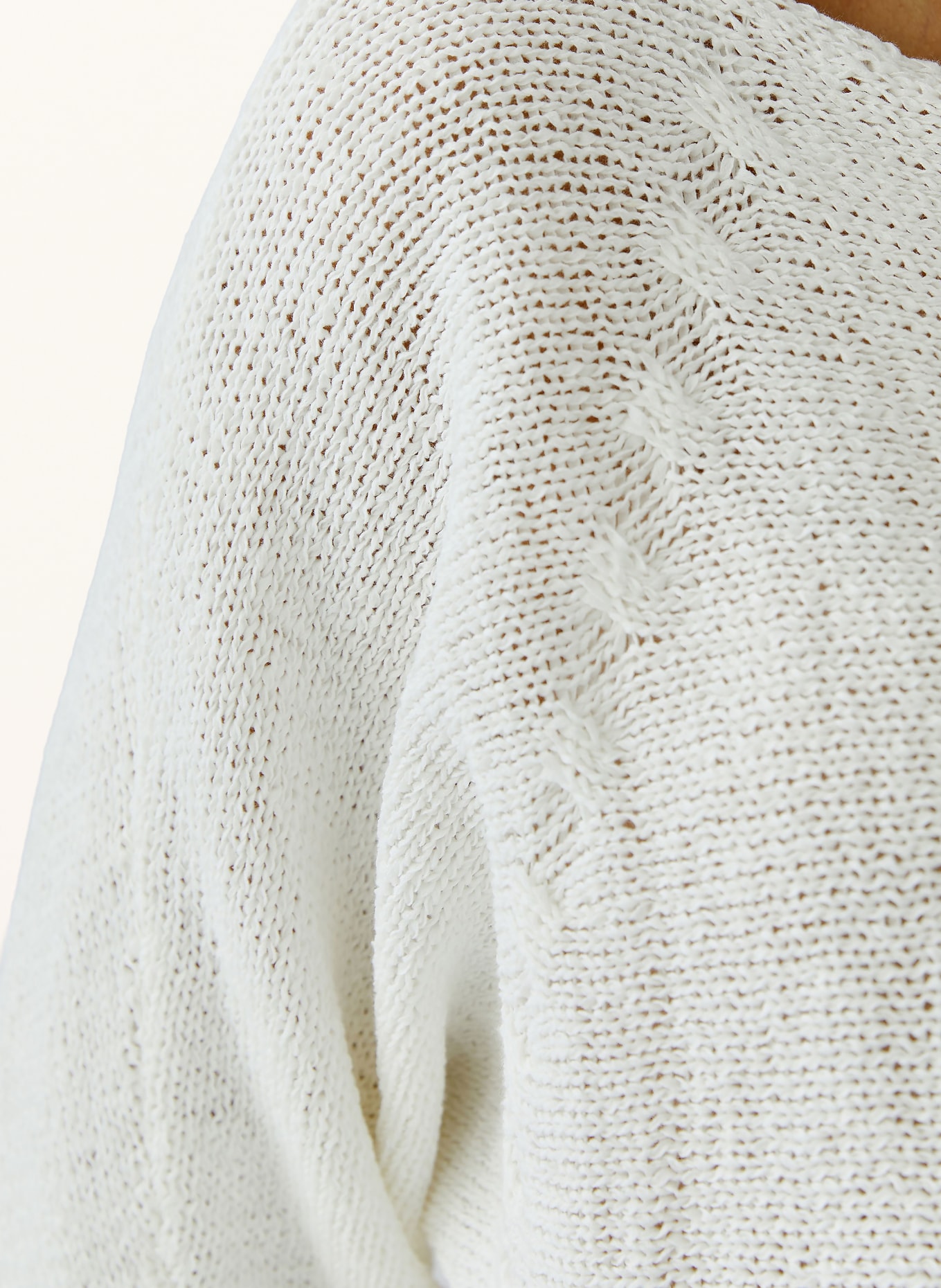 oui Gebreid shirt met 3/4-mouwen: WIT