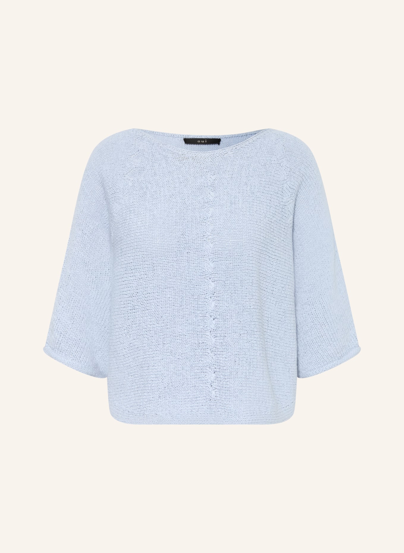 oui Gebreid shirt met 3/4-mouwen: LICHTBLAUW