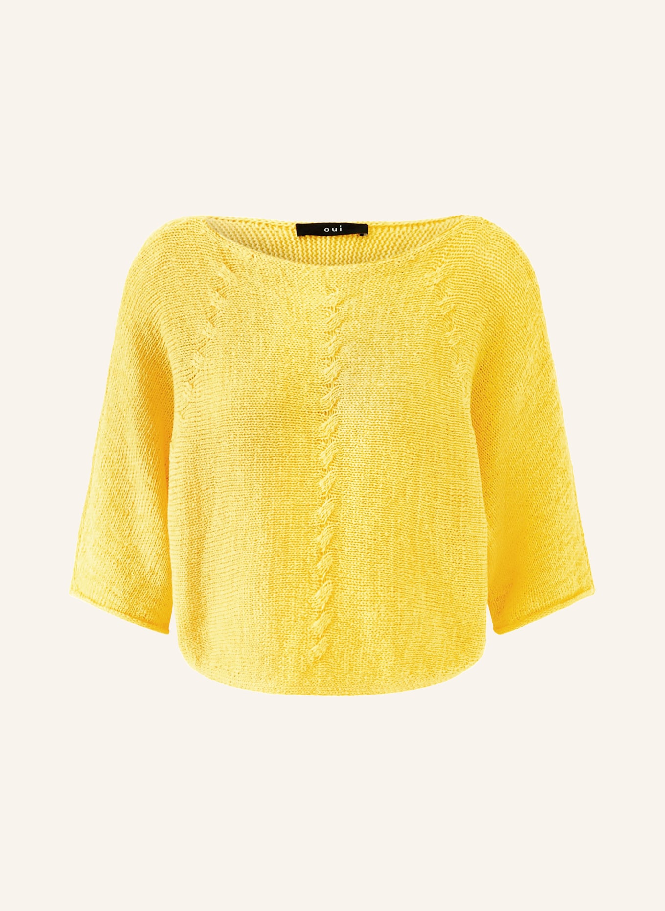 oui Gebreid shirt met 3/4-mouwen: GEEL