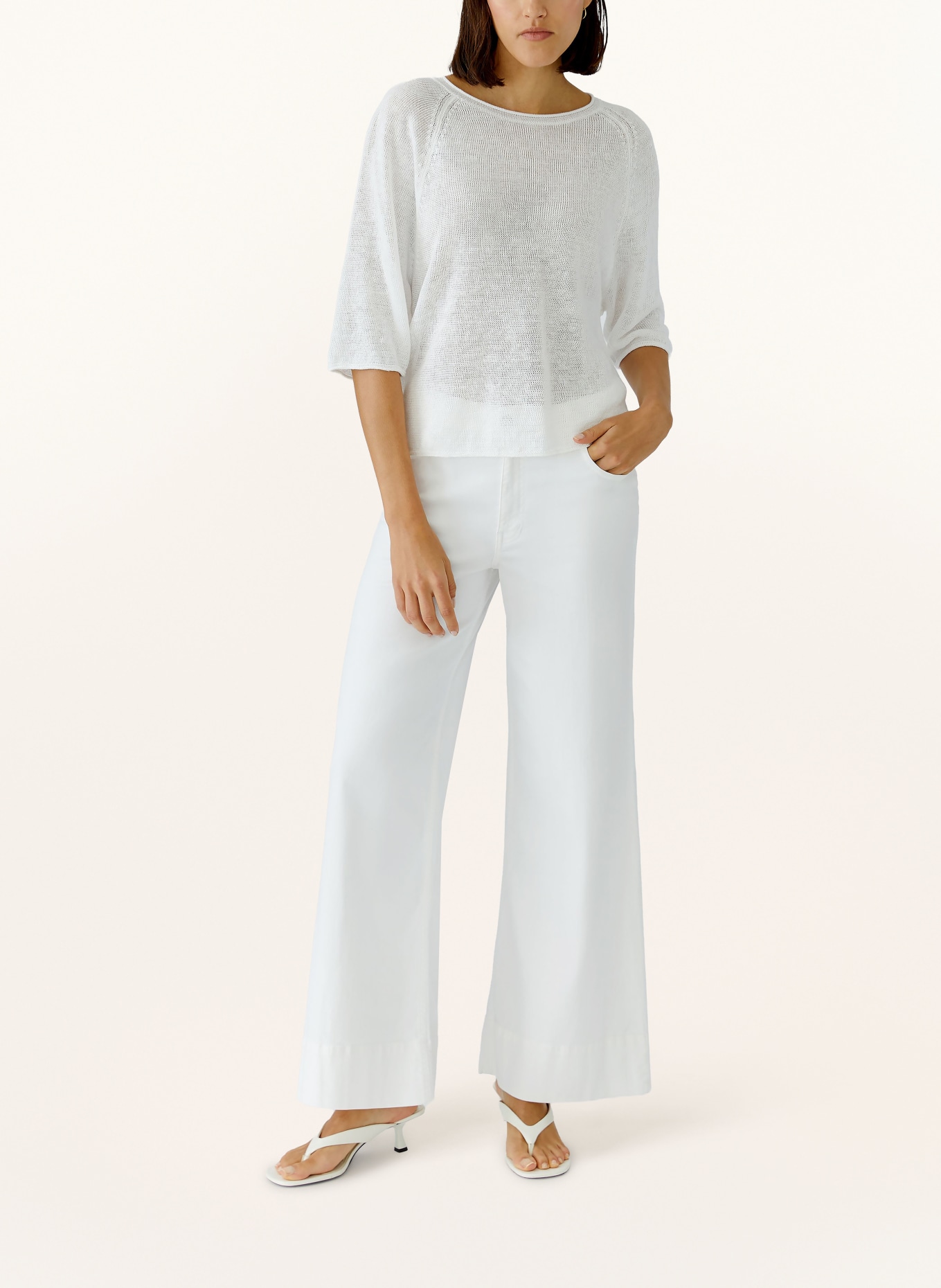 oui Wide Leg Jeans: 1002 optic white