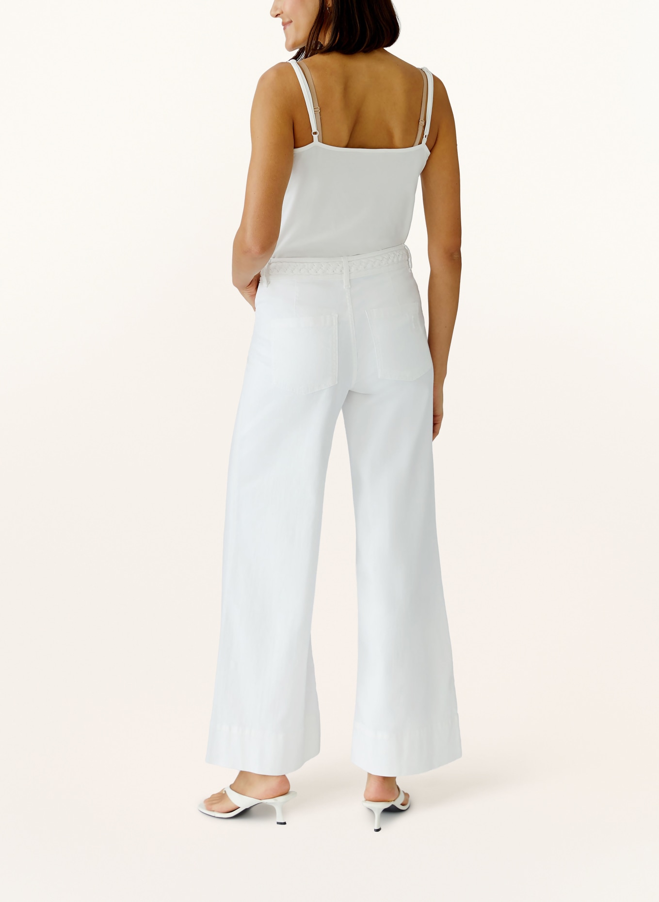 oui Wide Leg Jeans: 1002 optic white