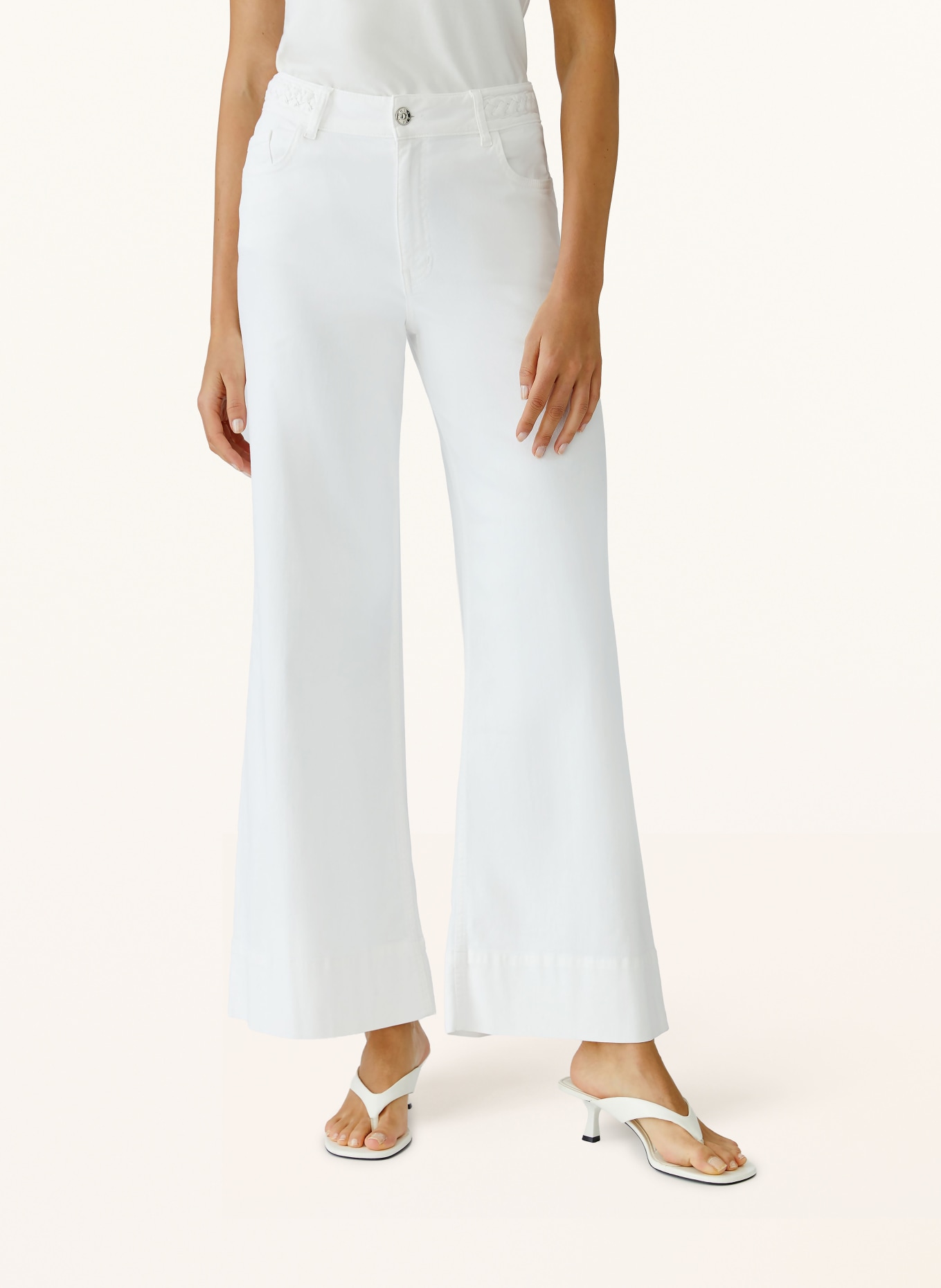 oui Wide Leg Jeans: 1002 optic white