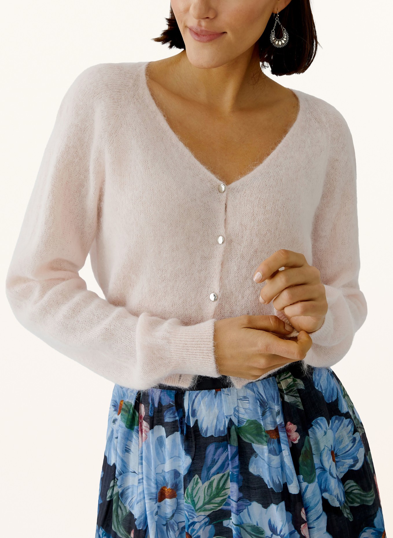 oui Kardigan z alpaki: JASNORÓŻOWY