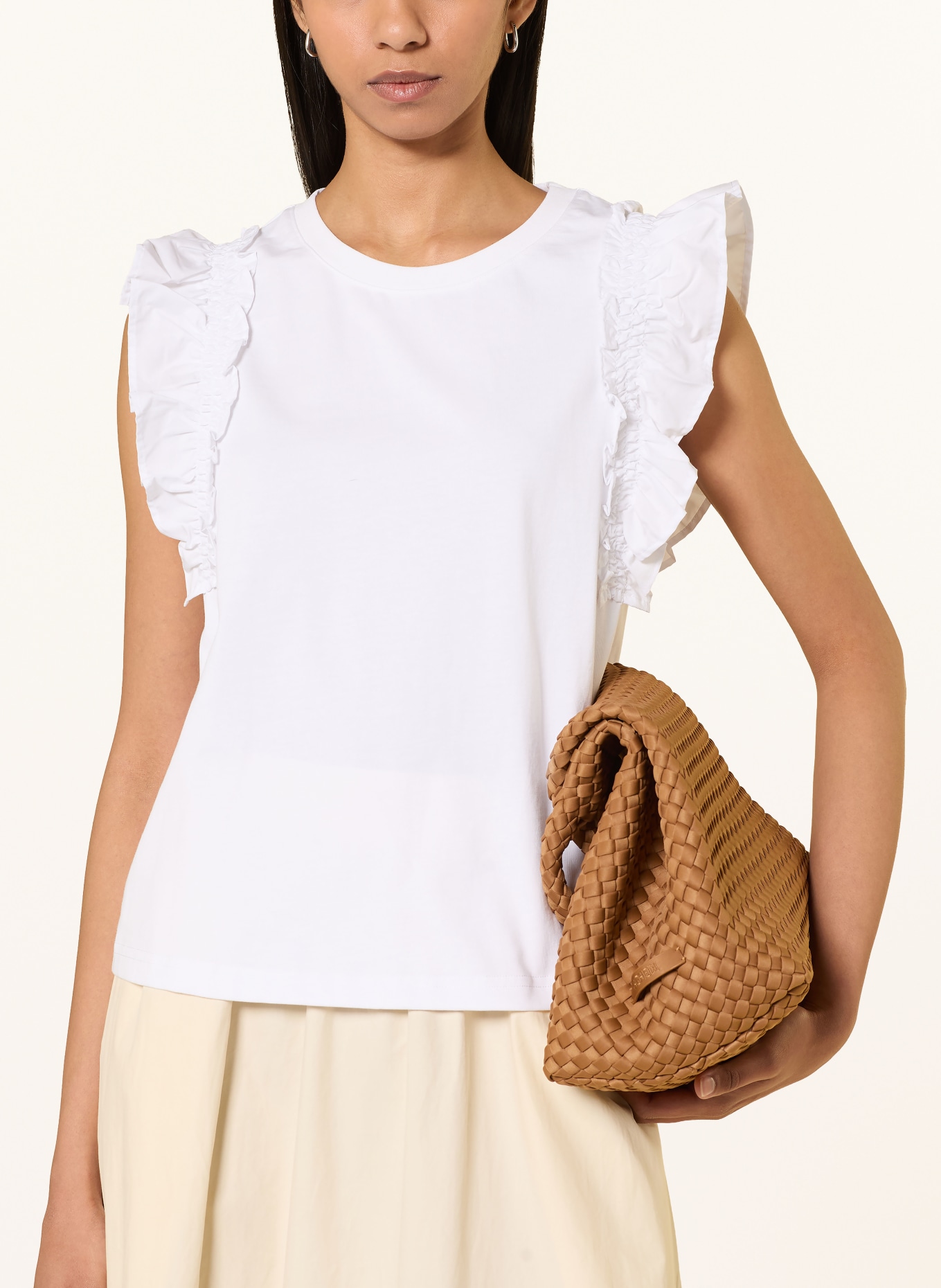 oui Blusetop met ruches: WIT