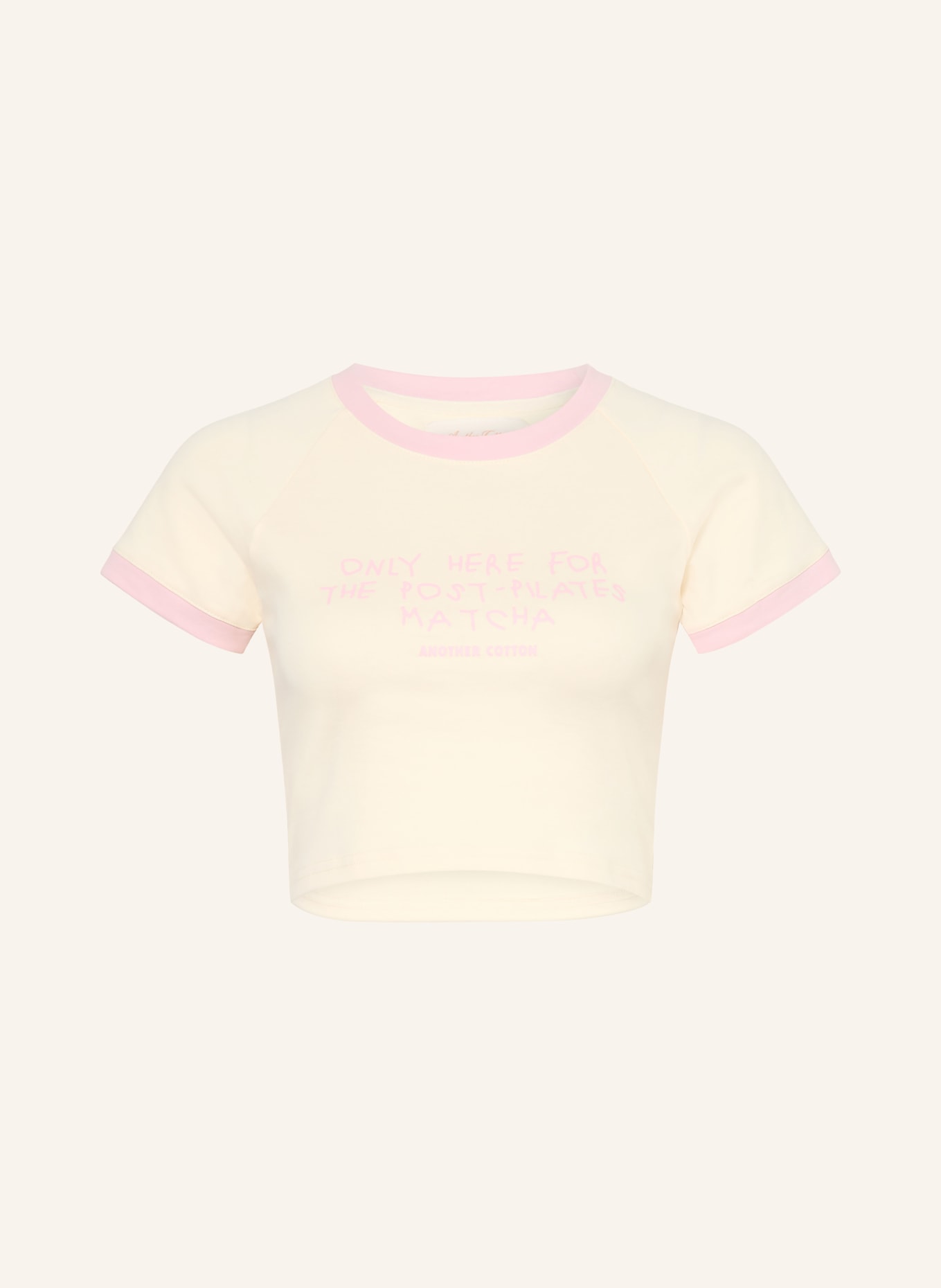 another COTTON LAB Cropped-Shirt POST PILATES: CREME / HELLROSA