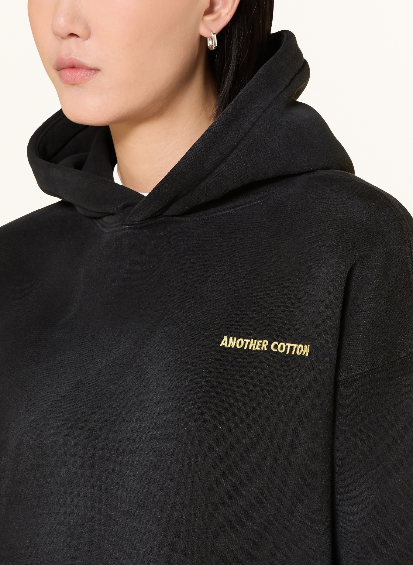 another COTTON LAB Sweat à capuche POST PILATES WASHED: NOIR