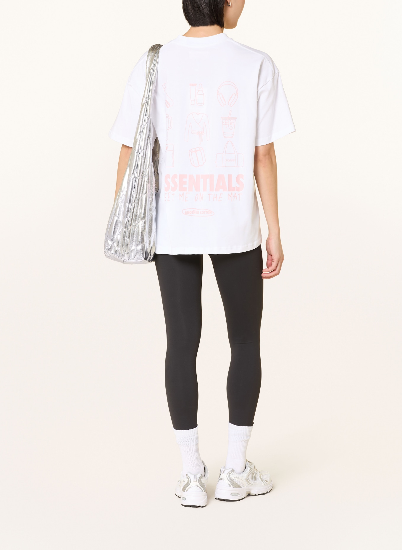 another COTTON LAB T-Shirt MAT ESSENTIALS: WEISS / HELLROSA