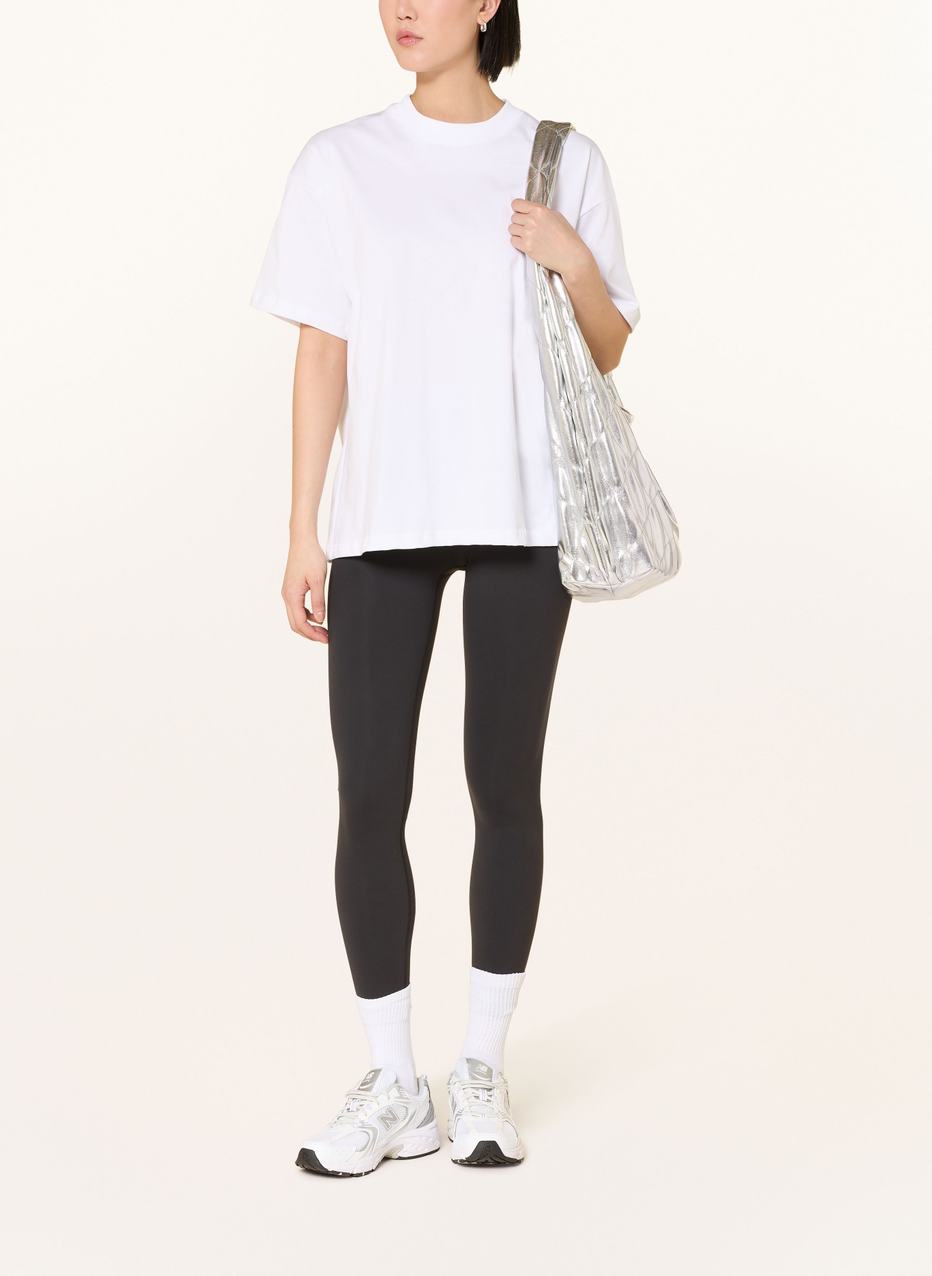 another COTTON LAB T-Shirt MAT ESSENTIALS: WEISS / HELLROSA