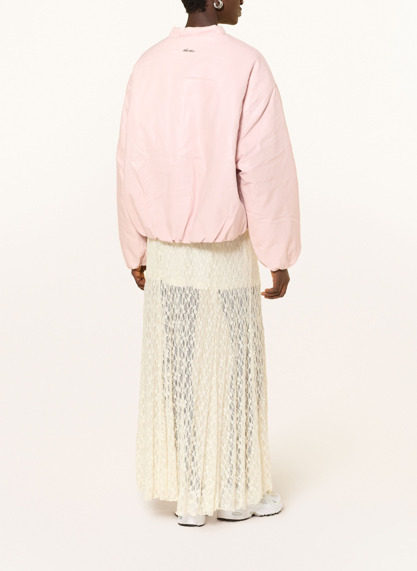 another COTTON LAB Leather-look blouson: LIGHT PINK