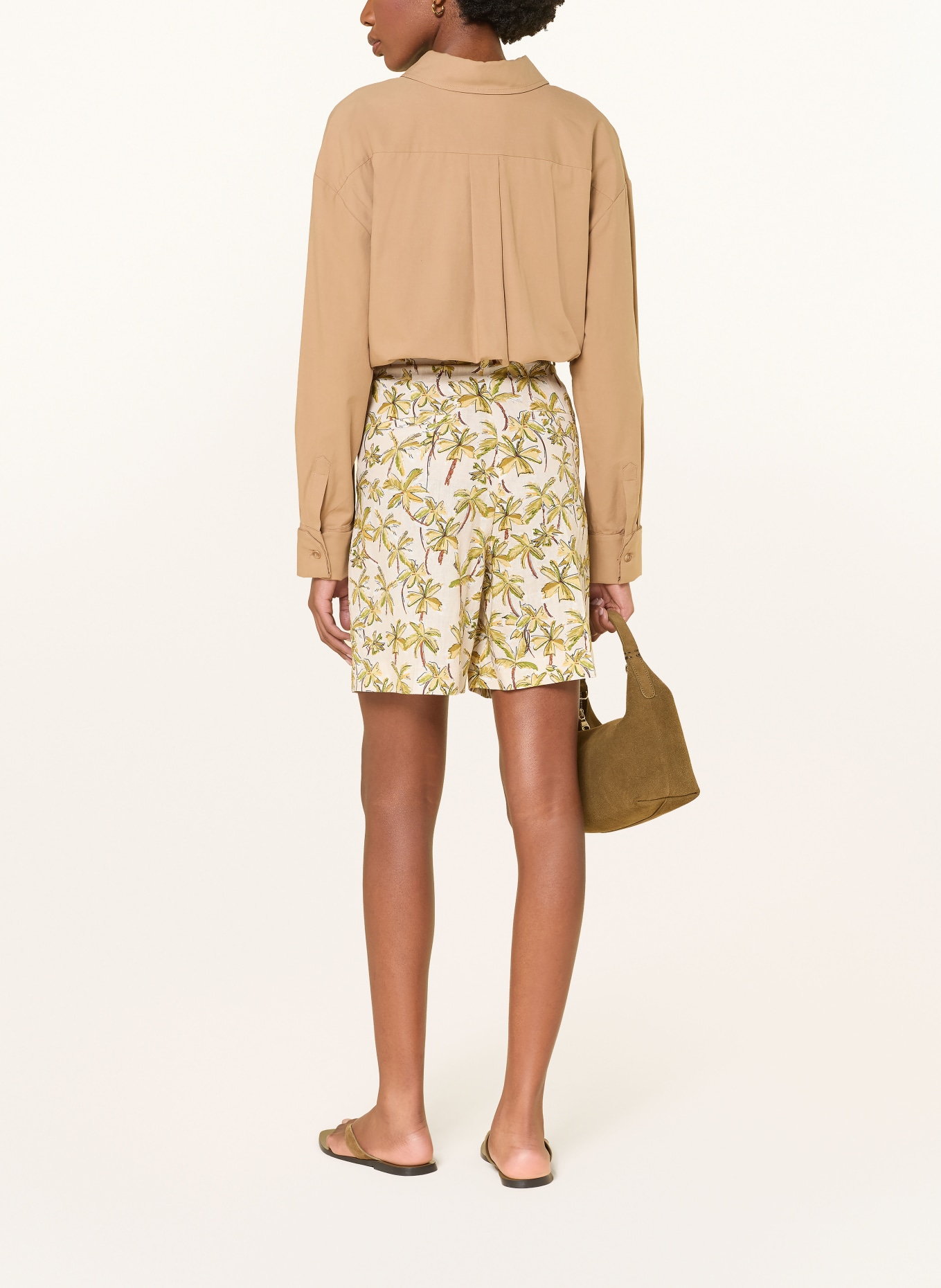 SEDUCTIVE Shorts CHRISSY mit Leinen: BEIGE / BRAUN / GRÜN