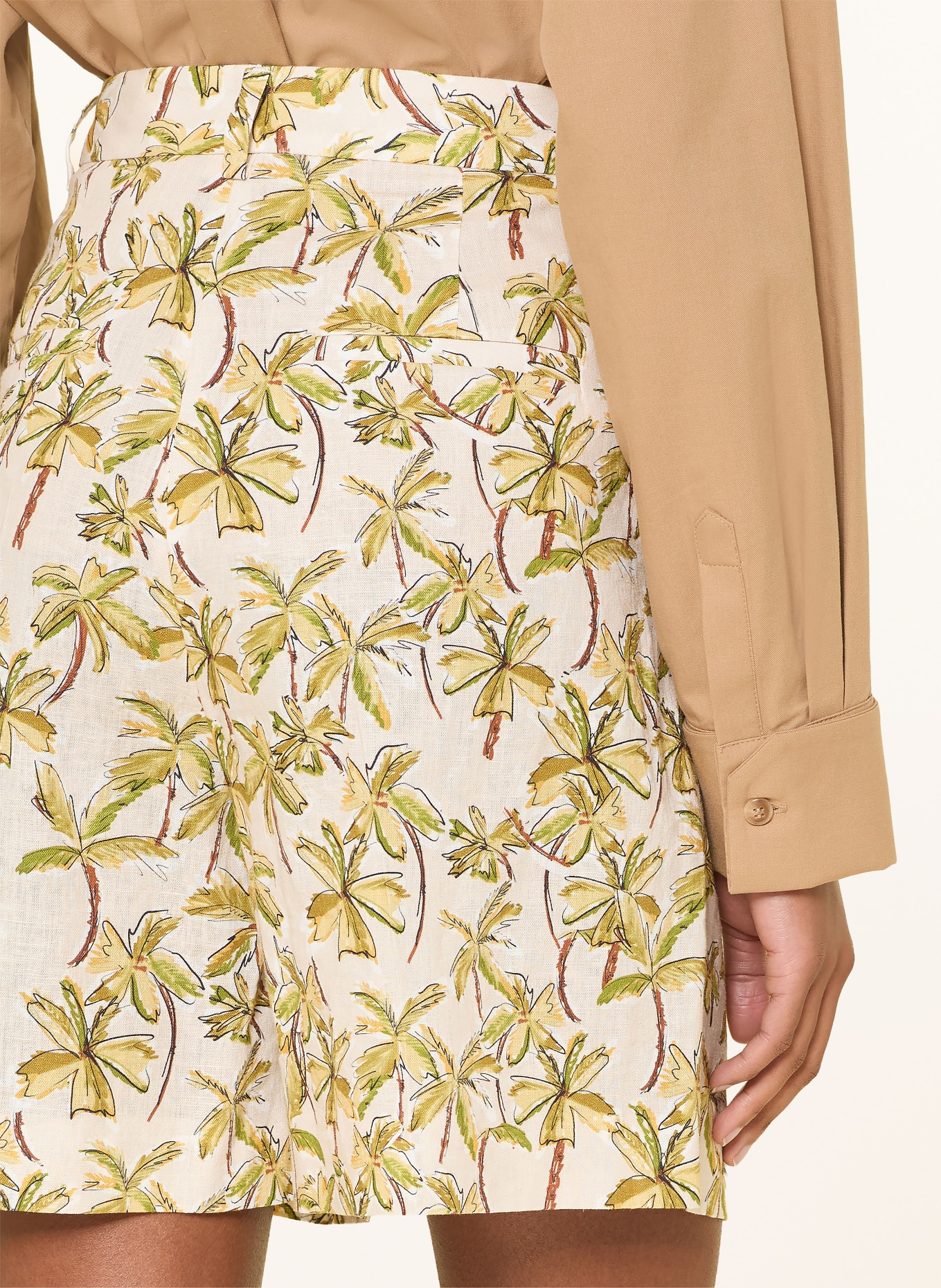 SEDUCTIVE Shorts CHRISSY mit Leinen: BEIGE / BRAUN / GRÜN