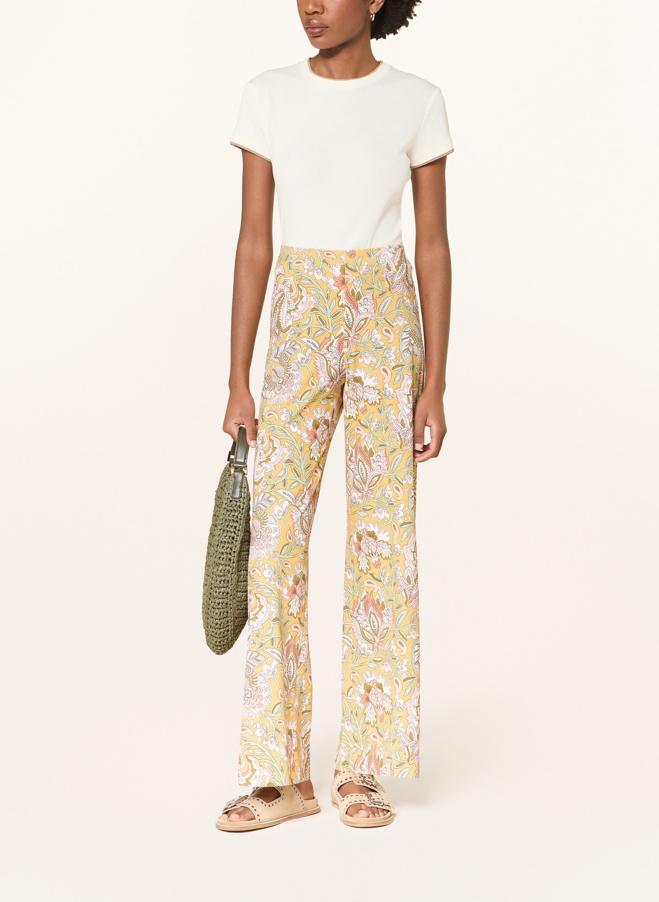 SEDUCTIVE Marlenehose KIMBERLY aus Jersey: DUNKELGELB / DUNKELORANGE / GRÜN