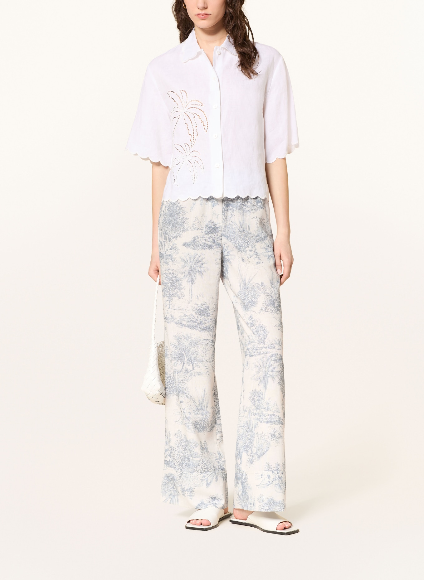 SEDUCTIVE Marlenehose VIOLETTA: WEISS / DUNKELBLAU