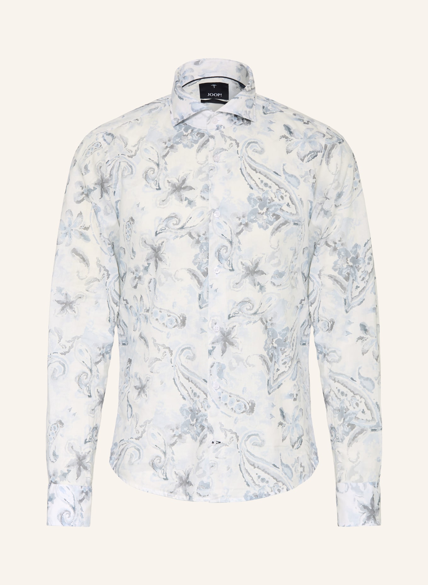 JOOP! Hemd PAI Slim Fit mit Leinen: WEISS / BLAUGRAU / HELLBLAU