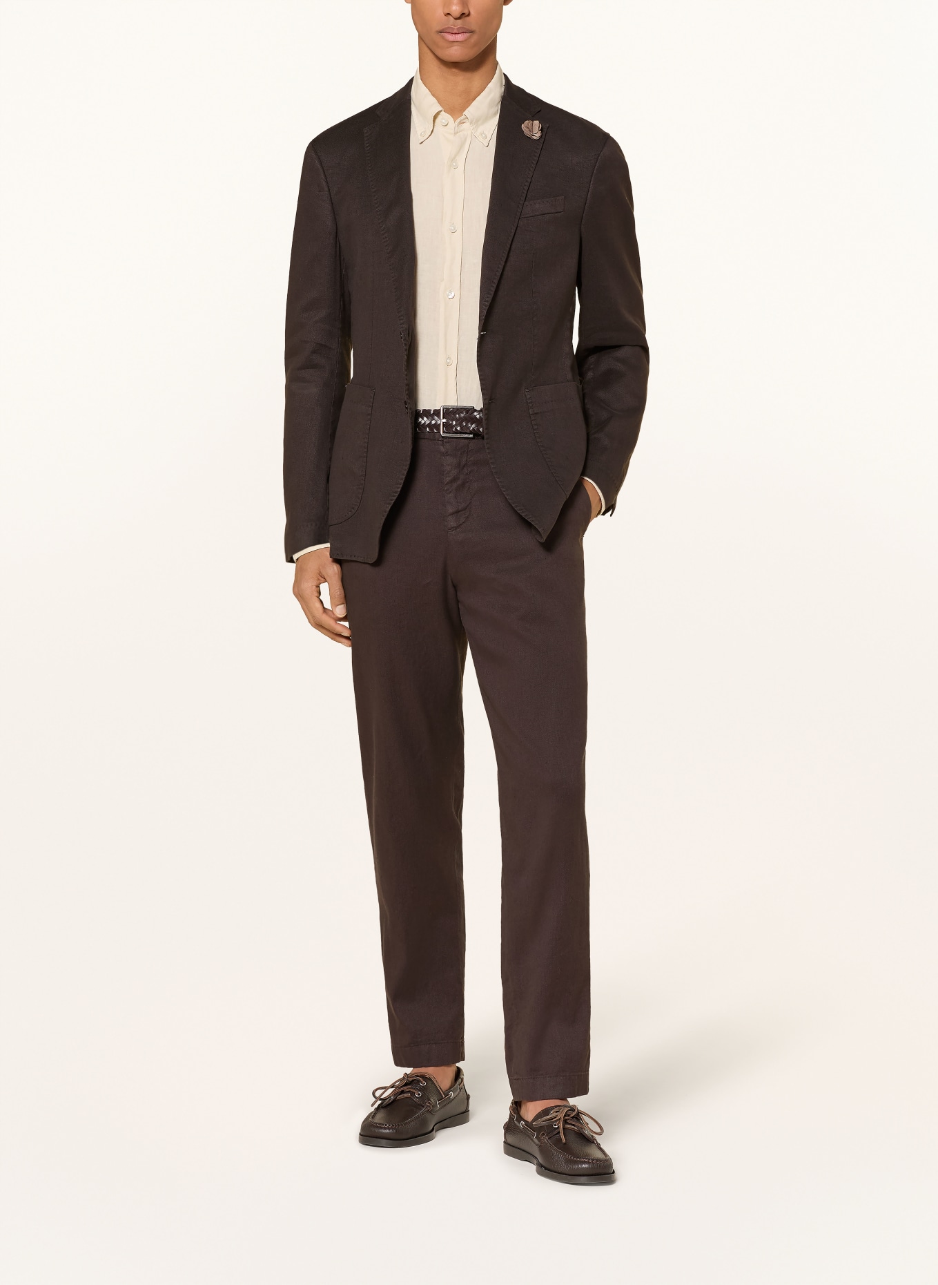 JOOP! RIVER Extra Slim Fit Suit Pants with Linen: 204 Dark Brown 204