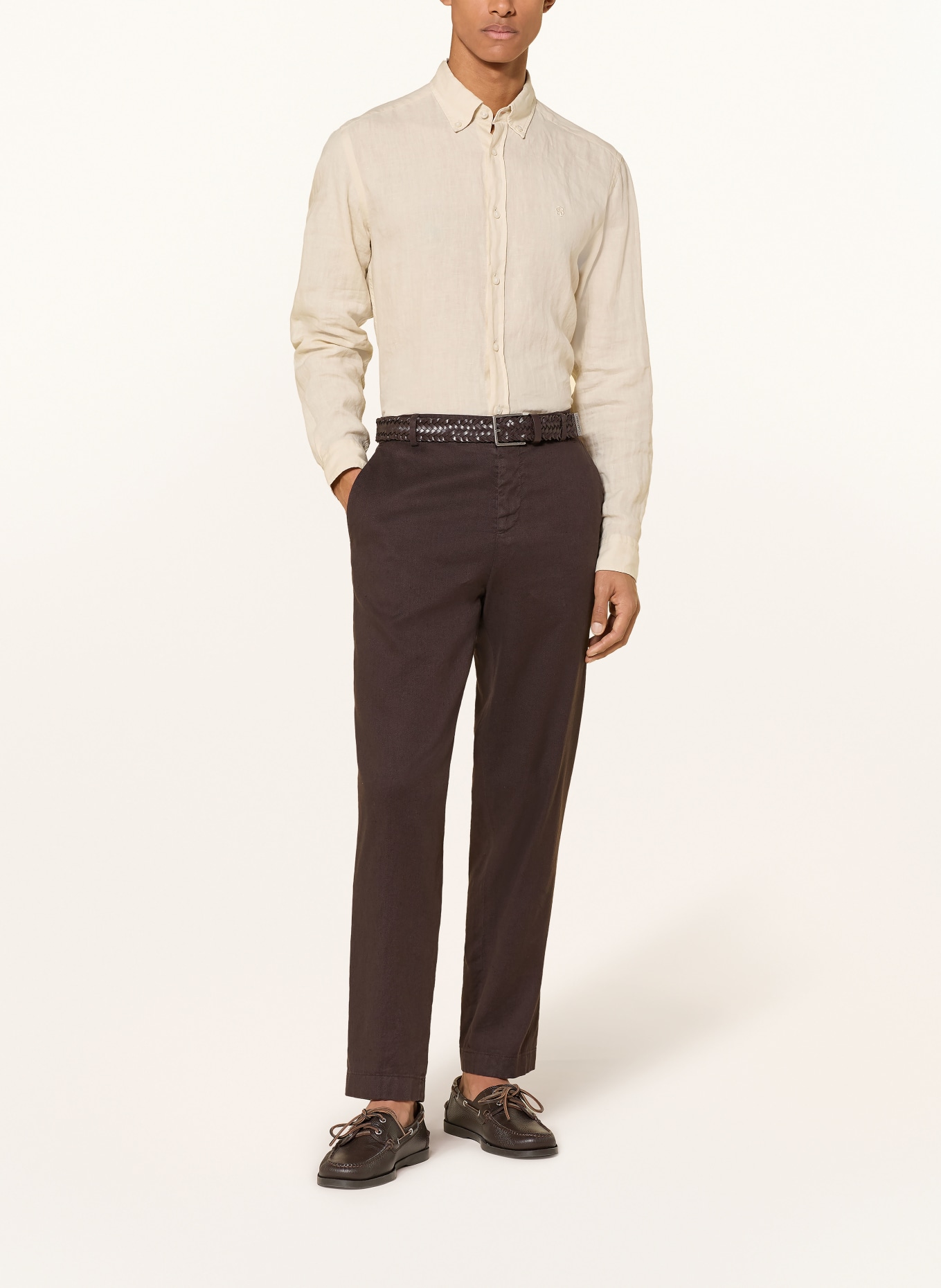 JOOP! RIVER Extra Slim Fit Suit Pants with Linen: 204 Dark Brown 204