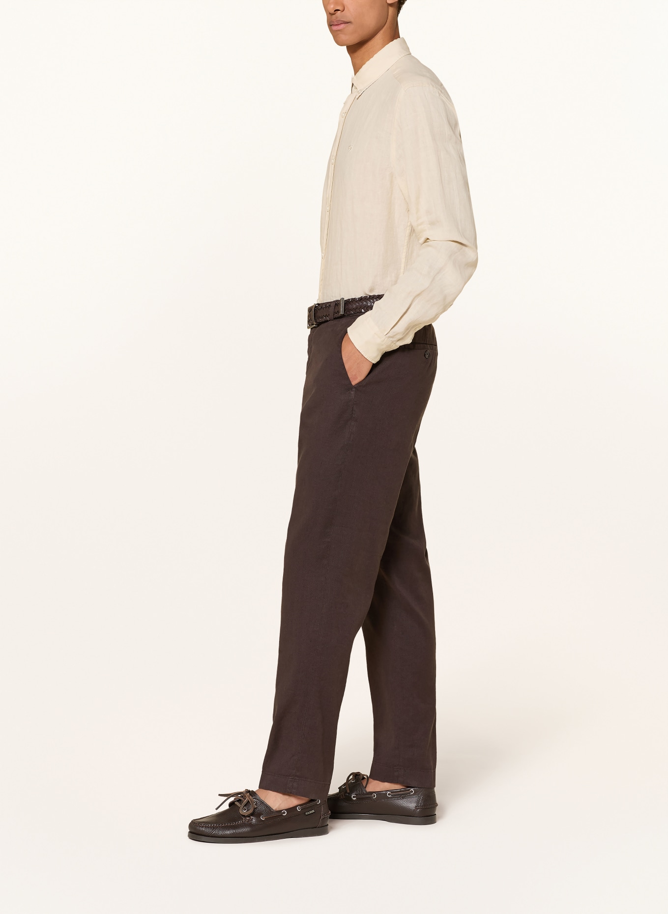 JOOP! RIVER Extra Slim Fit Suit Pants with Linen: 204 Dark Brown 204