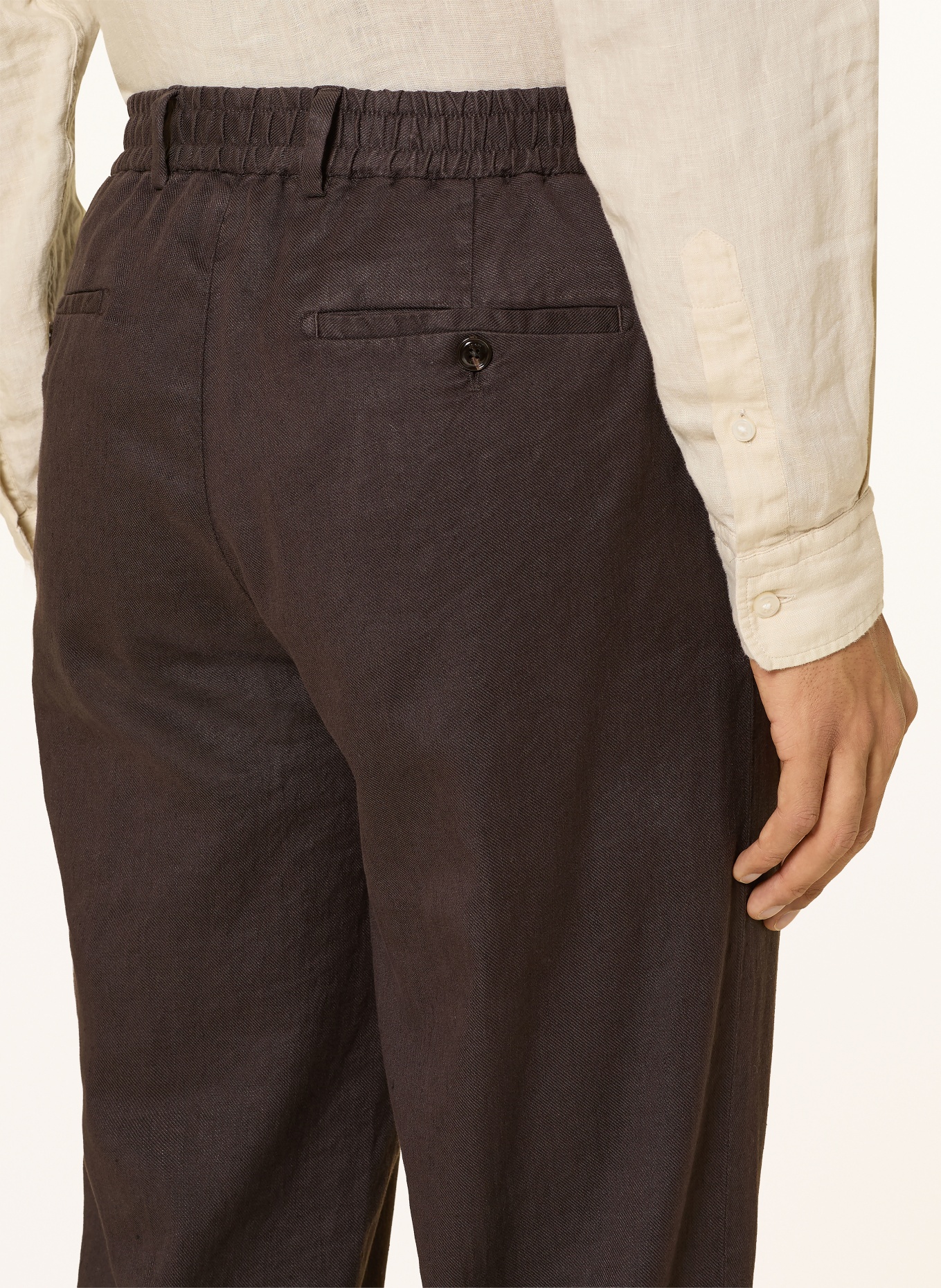 JOOP! RIVER Extra Slim Fit Suit Pants with Linen: 204 Dark Brown 204