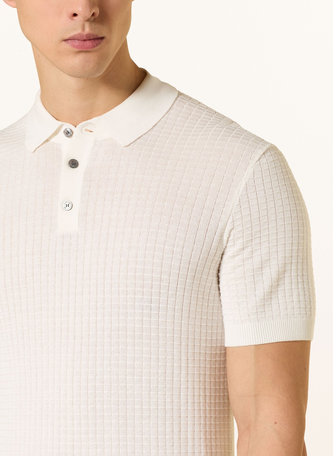 JOOP! Polo en maille: ÉCRU