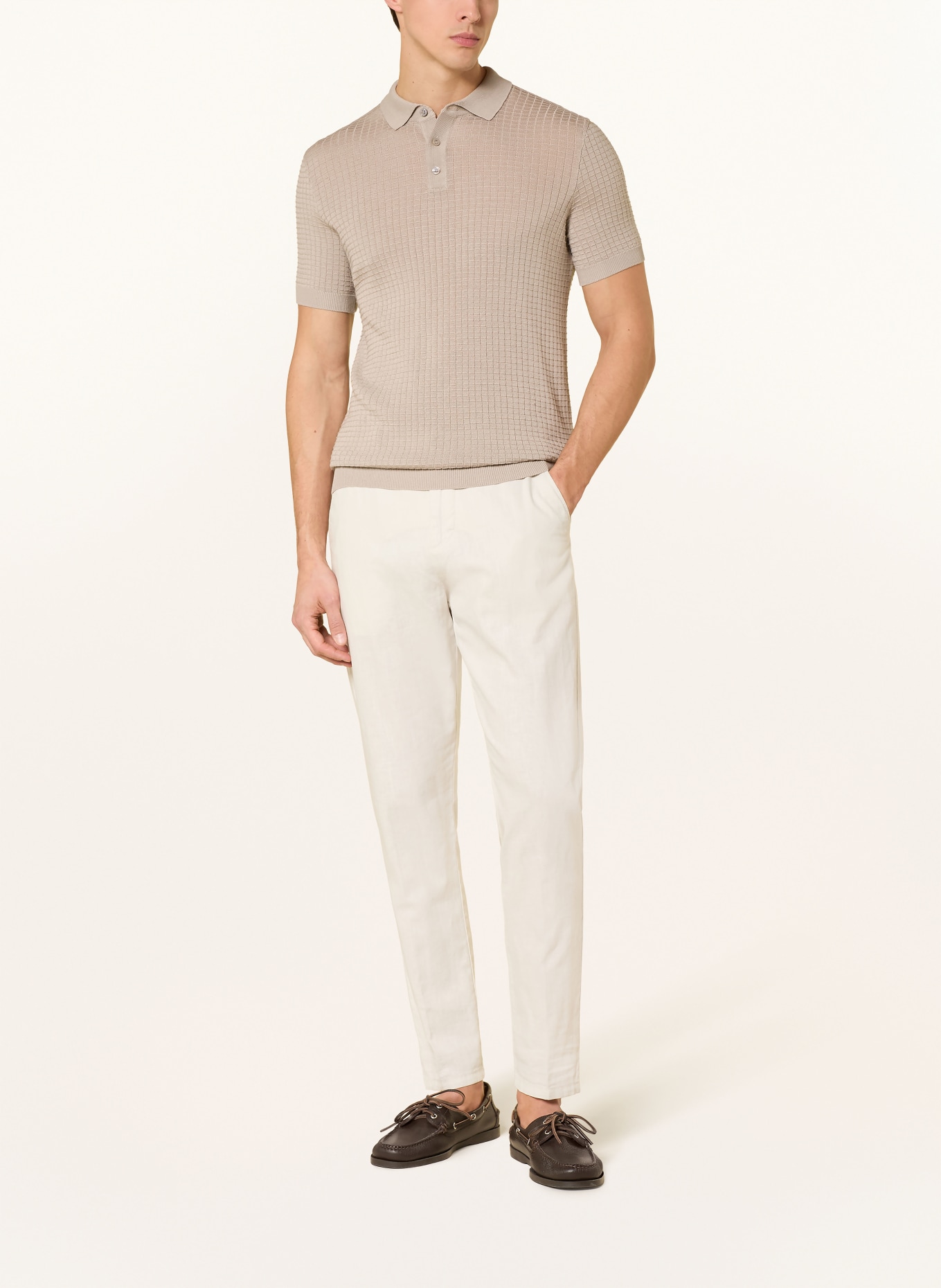 JOOP! knitted polo shirt: BEIGE