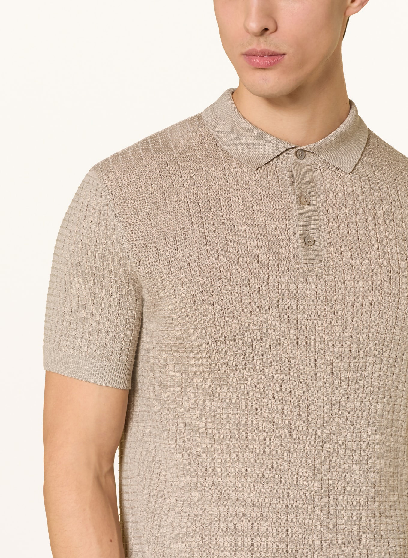 JOOP! knitted polo shirt: BEIGE