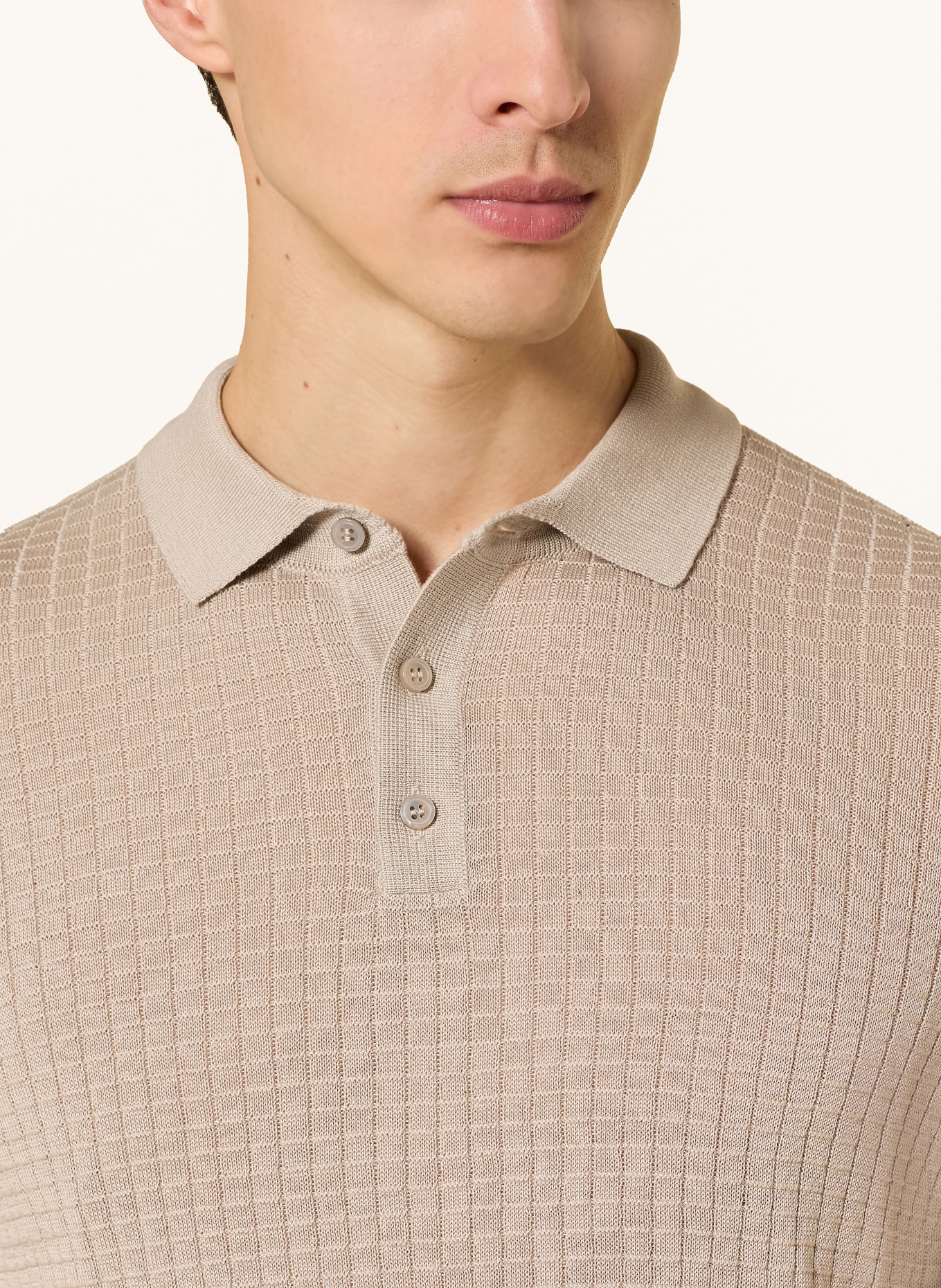 JOOP! knitted polo shirt: BEIGE