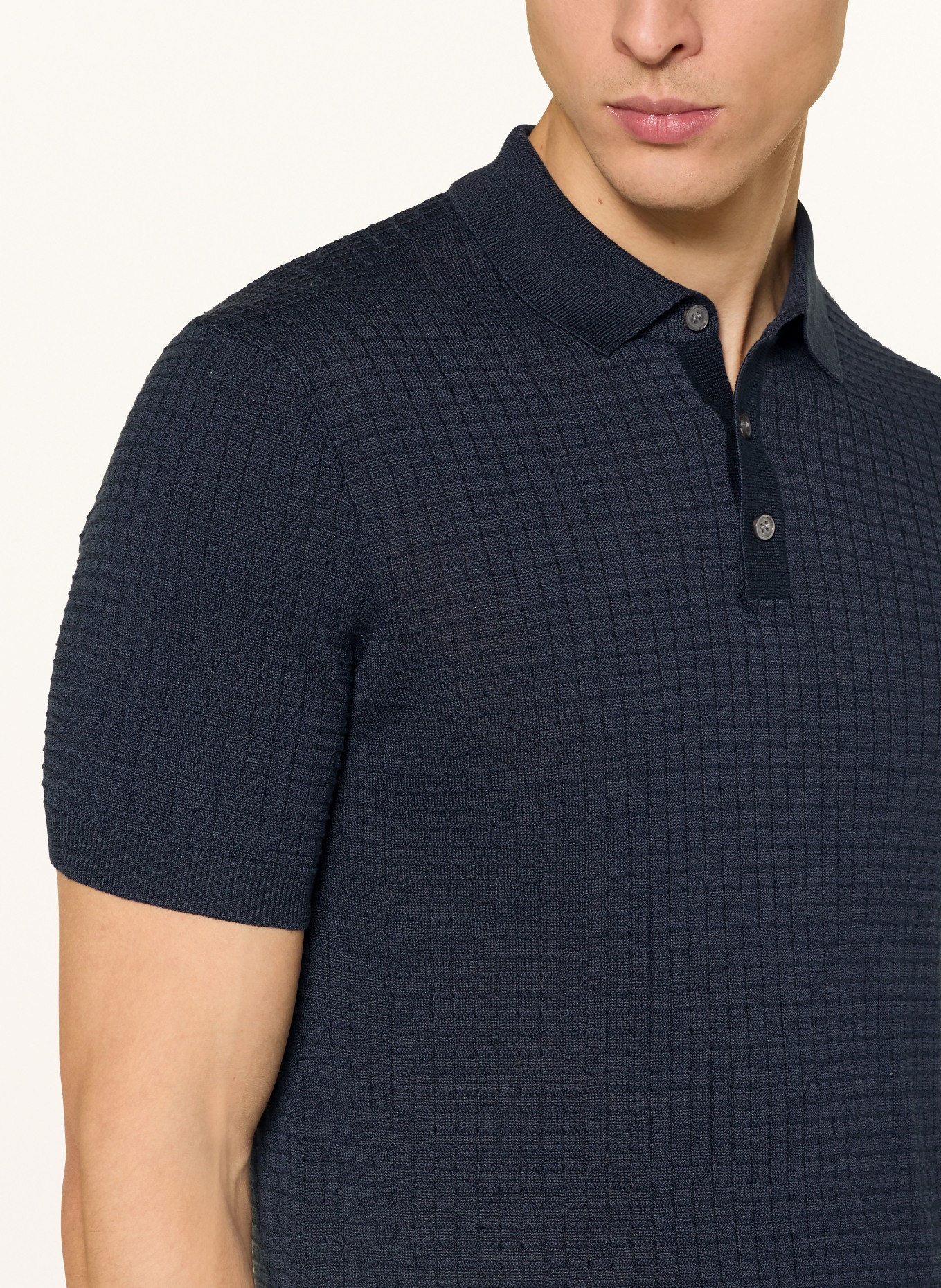 JOOP! Dzianinowa koszulka polo: GRANATOWY