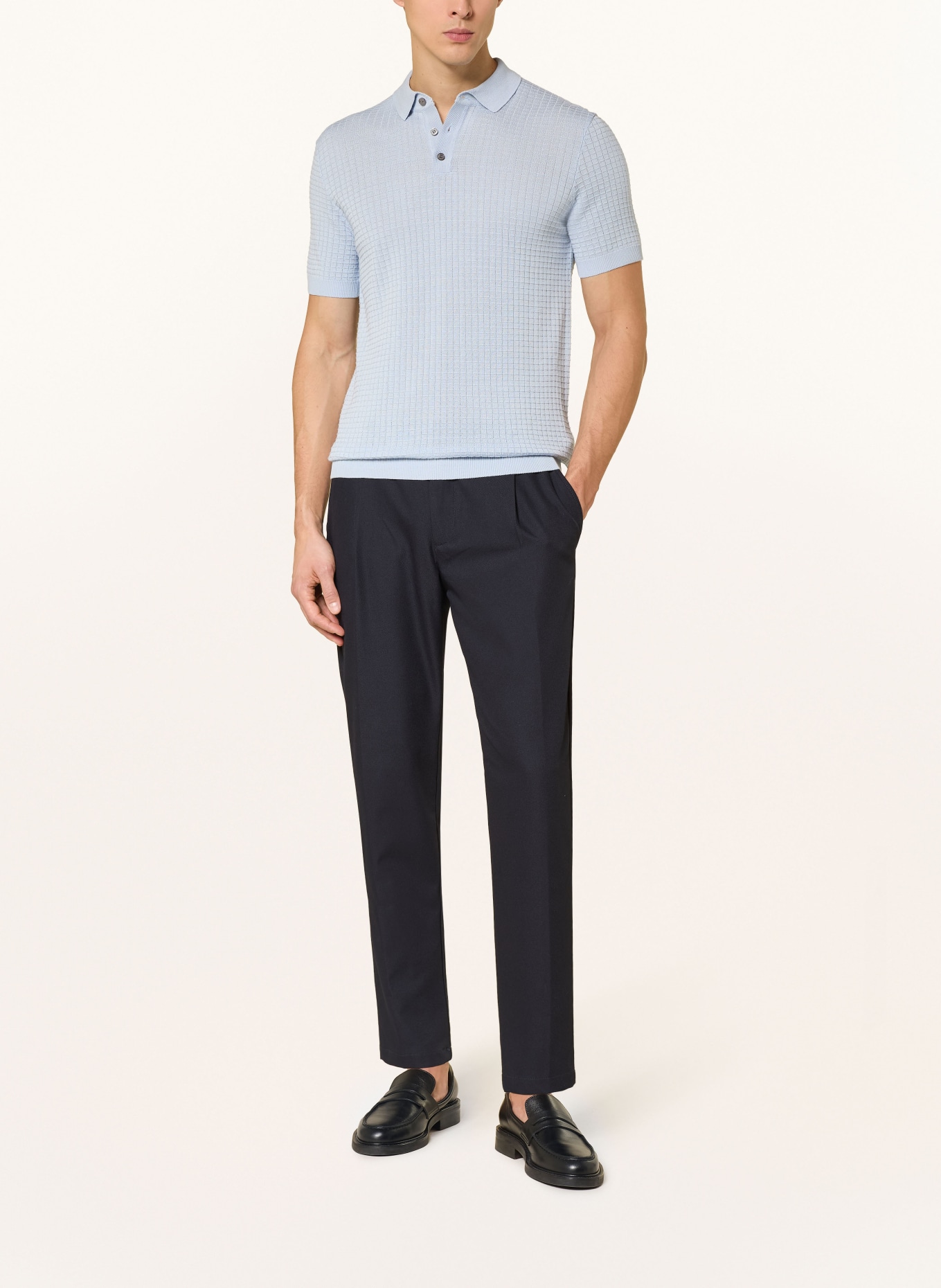 JOOP! Strick-Poloshirt: HELLBLAU