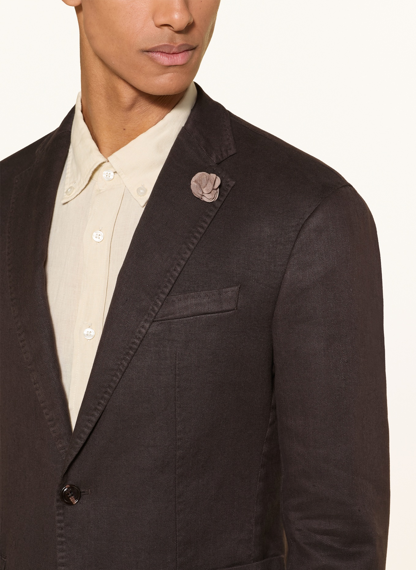 JOOP! HOVEREST Slim Fit Suit Jacket with Linen: 204 Dark Brown 204