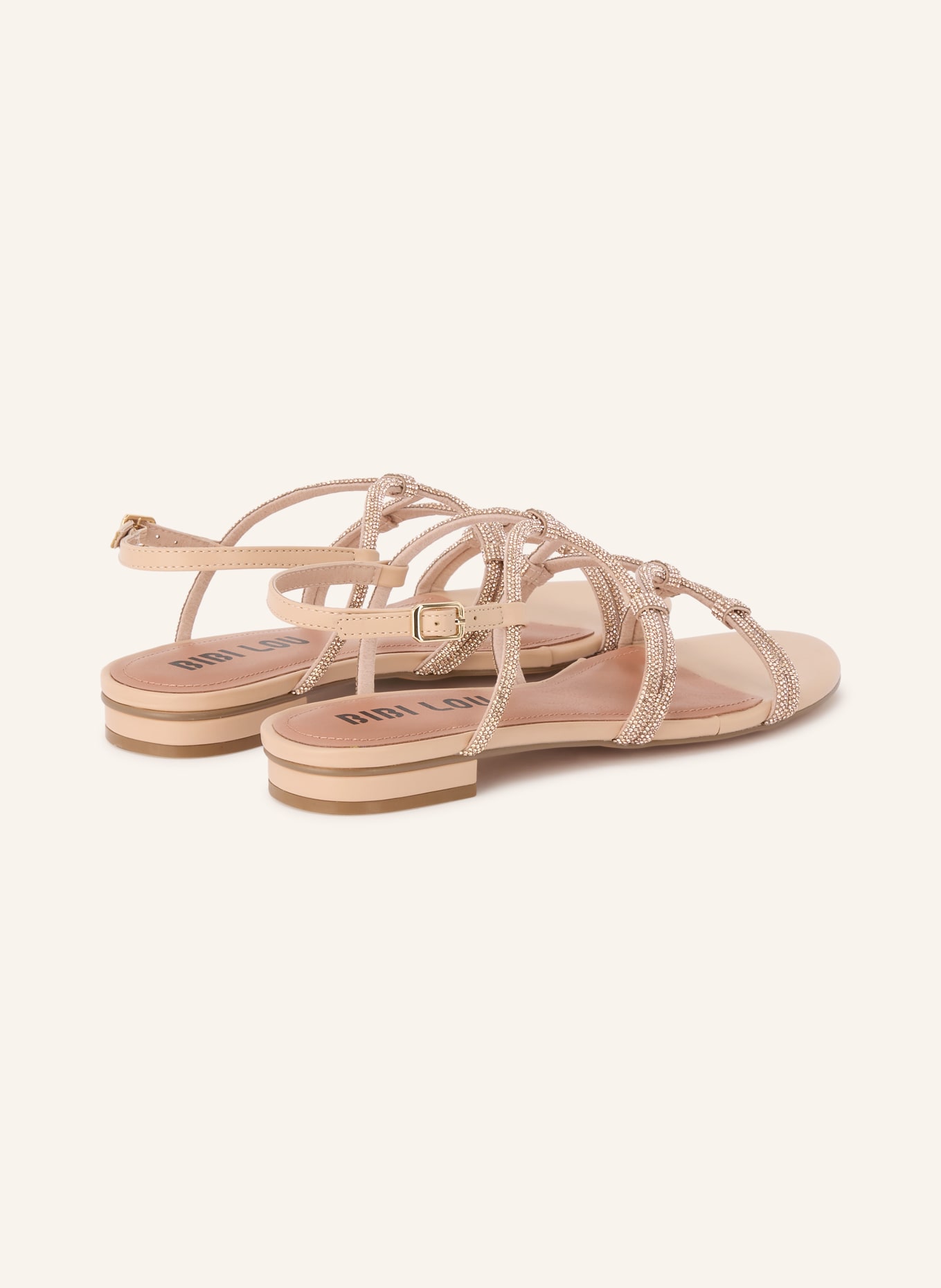 BIBI LOU Sandalen QUAIL mit Schmucksteinen: BEIGE / ROSÉGOLD / GOLD