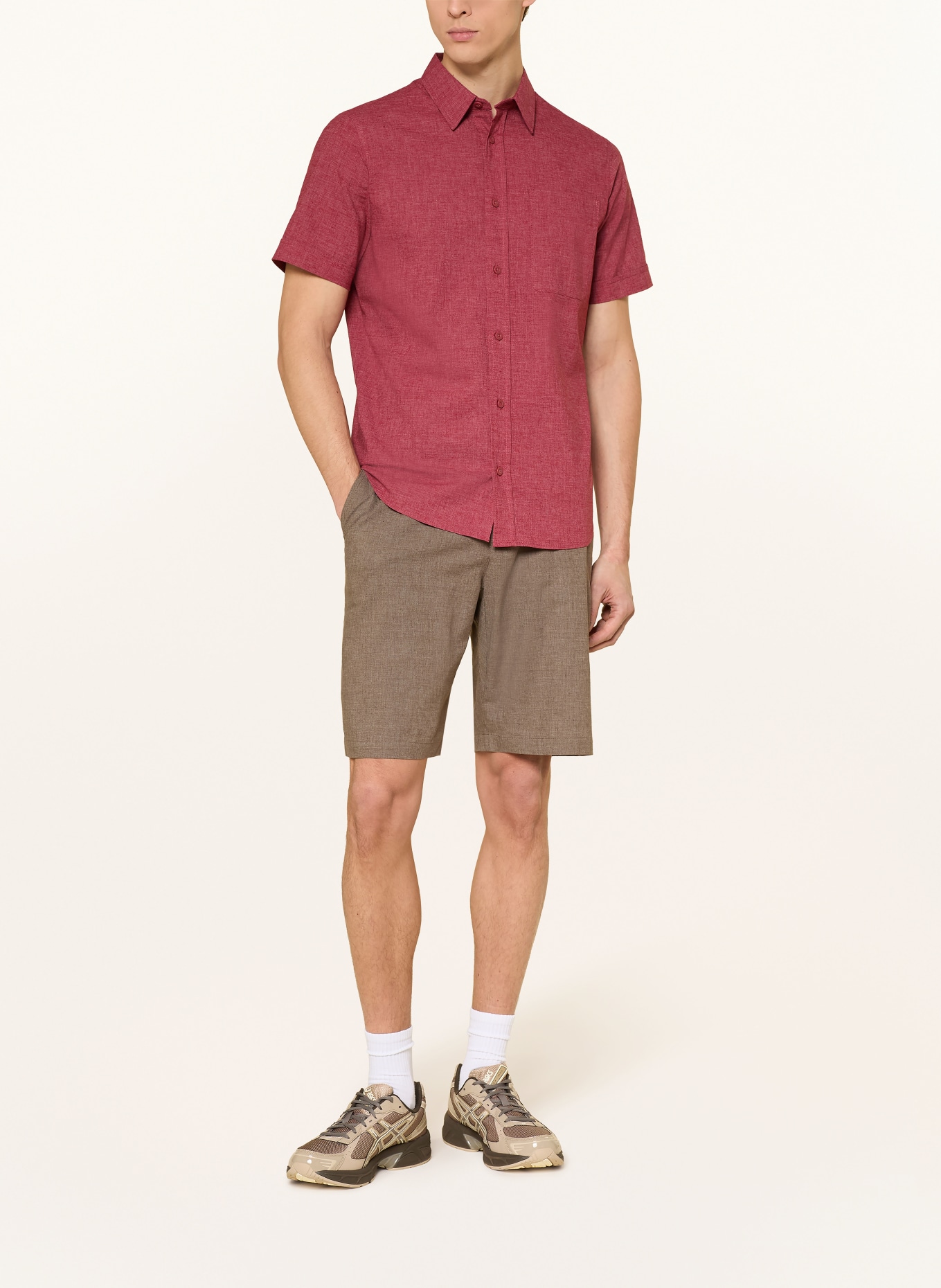 me°ru' Koszula outdoorowa VALENCE: CIEMNOCZERWONY