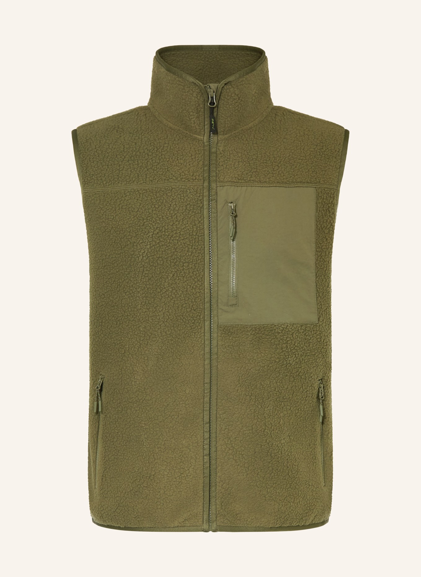 me°ru' Kamizelka z futerka pluszowego BOBIGNY V: OLIWKOWY