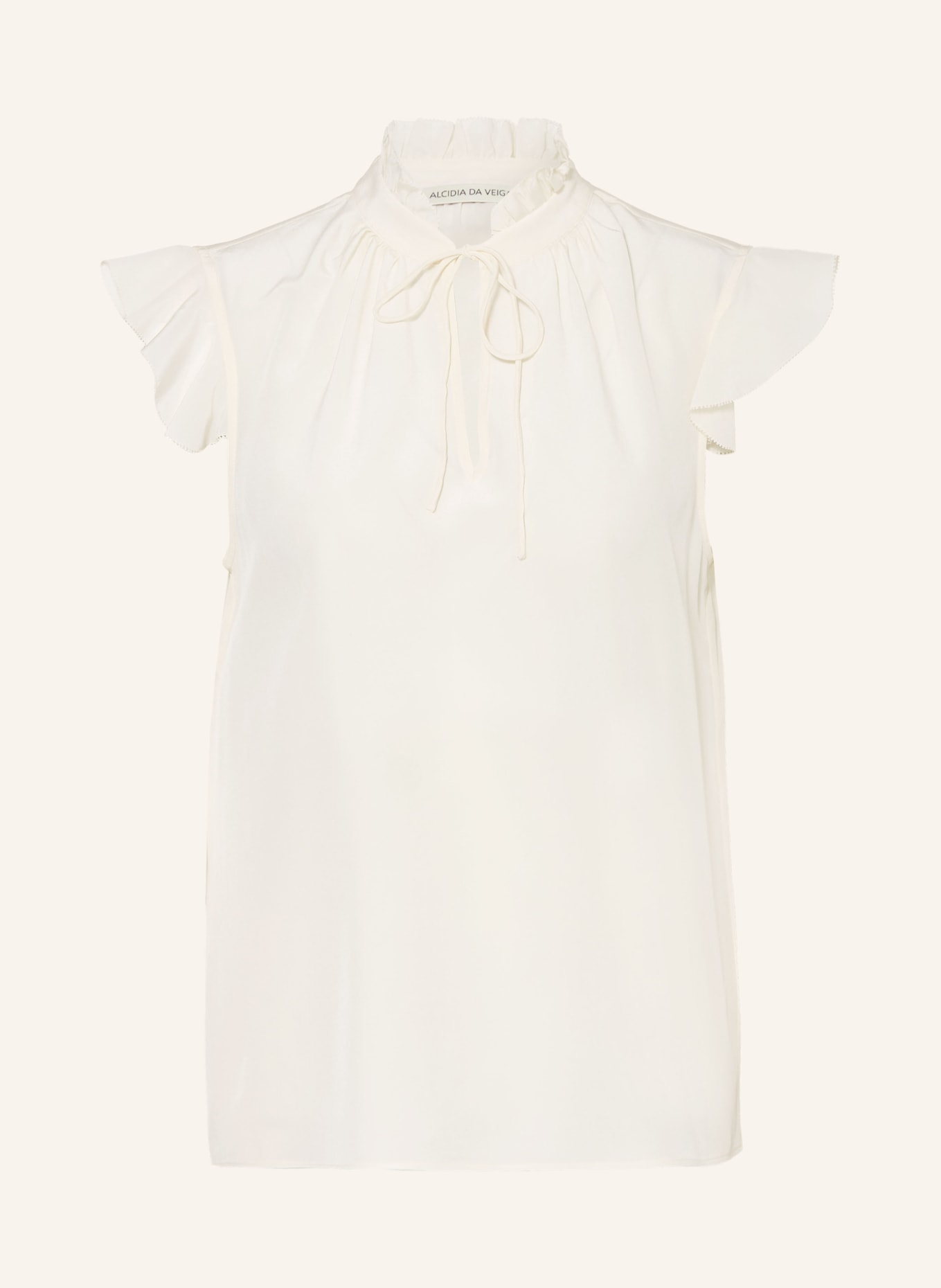 Alcidia da Veiga Blusenshirt aus Seide mit Rüschen: ECRU