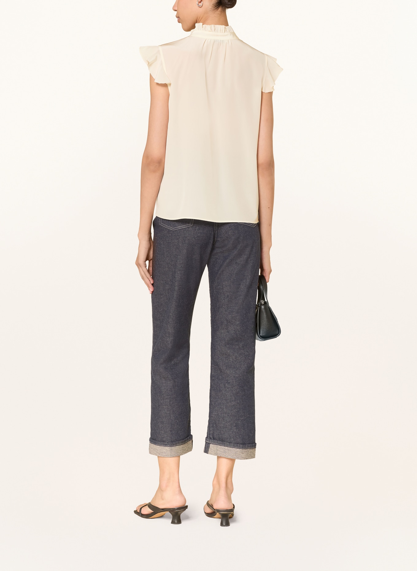 Alcidia da Veiga Blusenshirt aus Seide mit Rüschen: ECRU