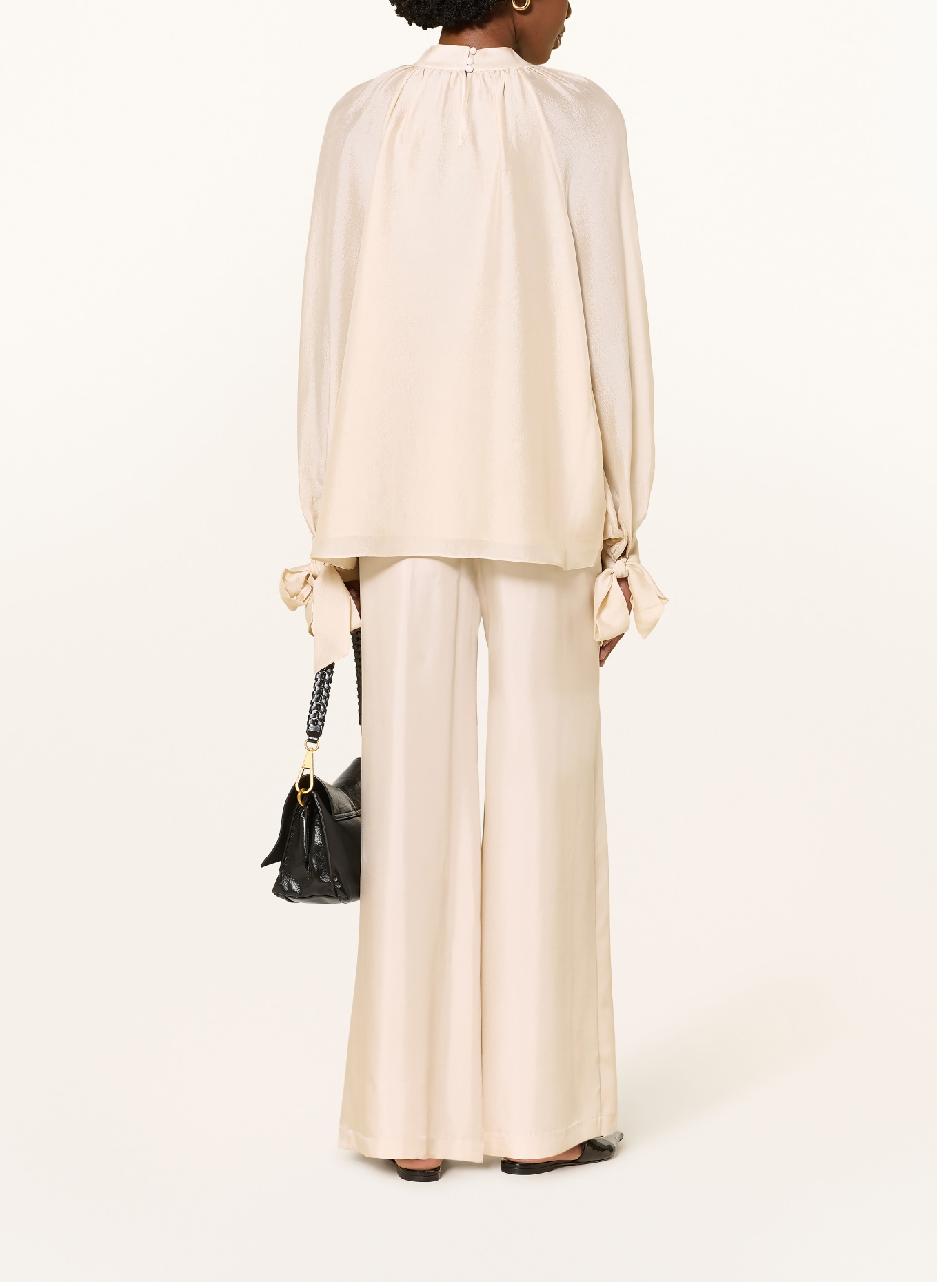 Alcidia da Veiga Silk flared pants: ECRU