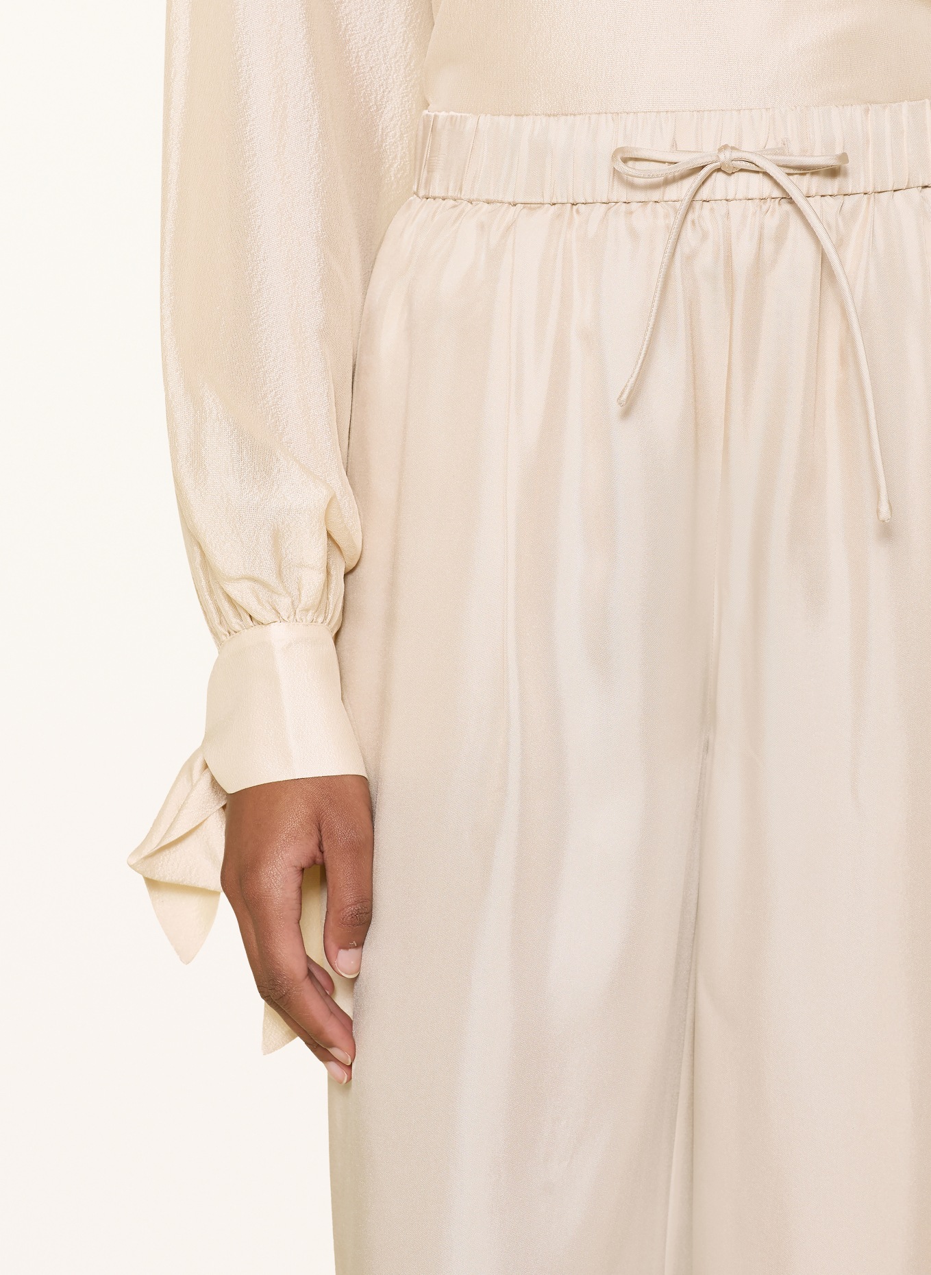 Alcidia da Veiga Silk flared pants: ECRU