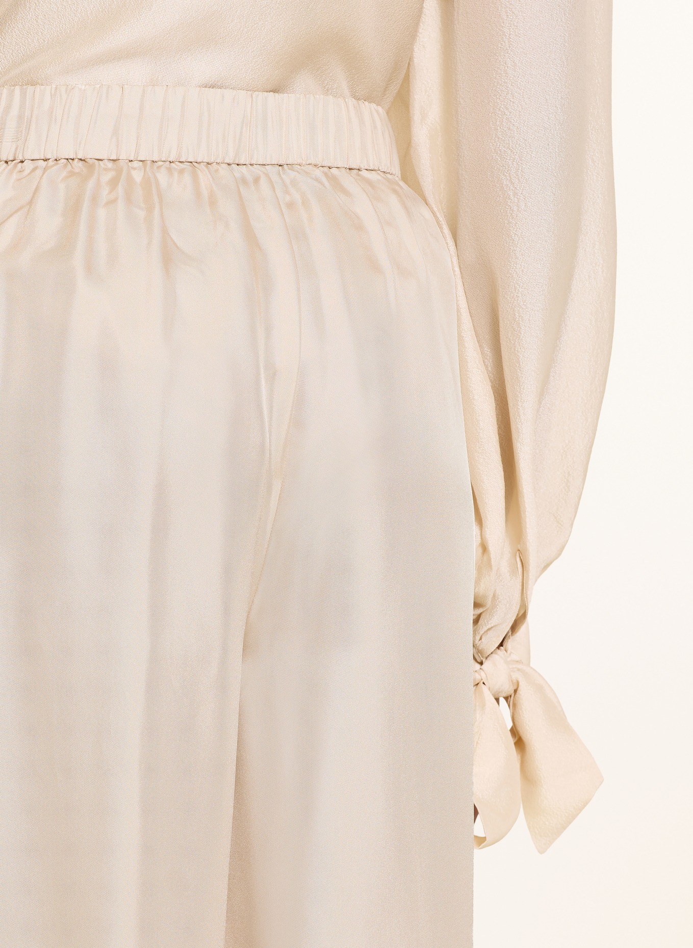 Alcidia da Veiga Silk flared pants: ECRU