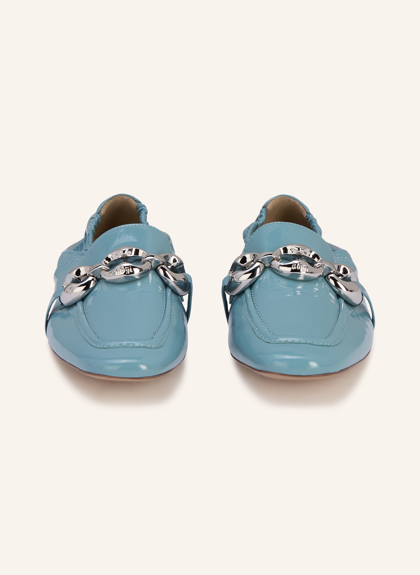 Högl Mocassins vernis: BLEU CLAIR / ARGENT