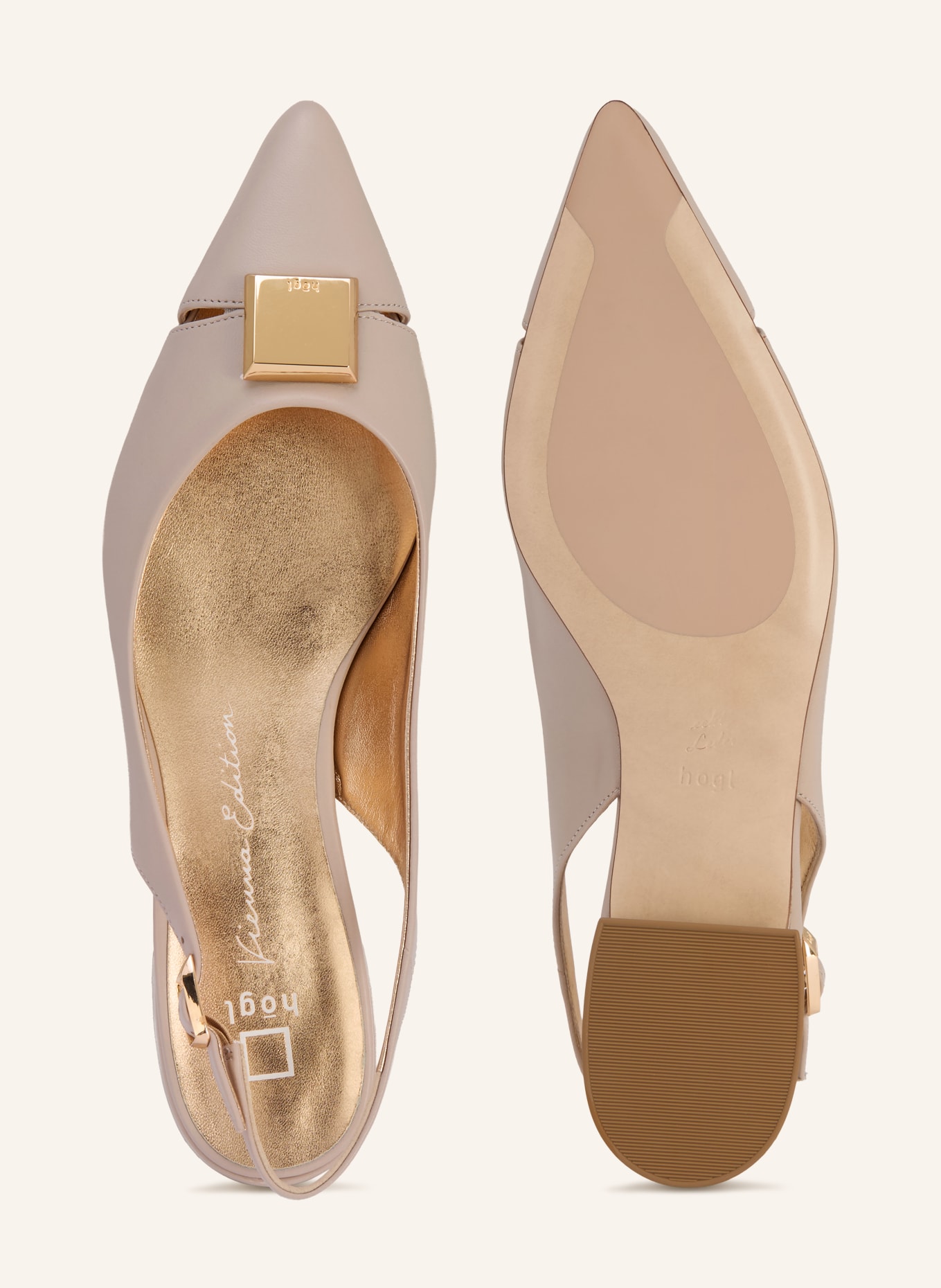 Högl Slingballerinas SIMONE mit Cut-outs: BEIGE / GOLD