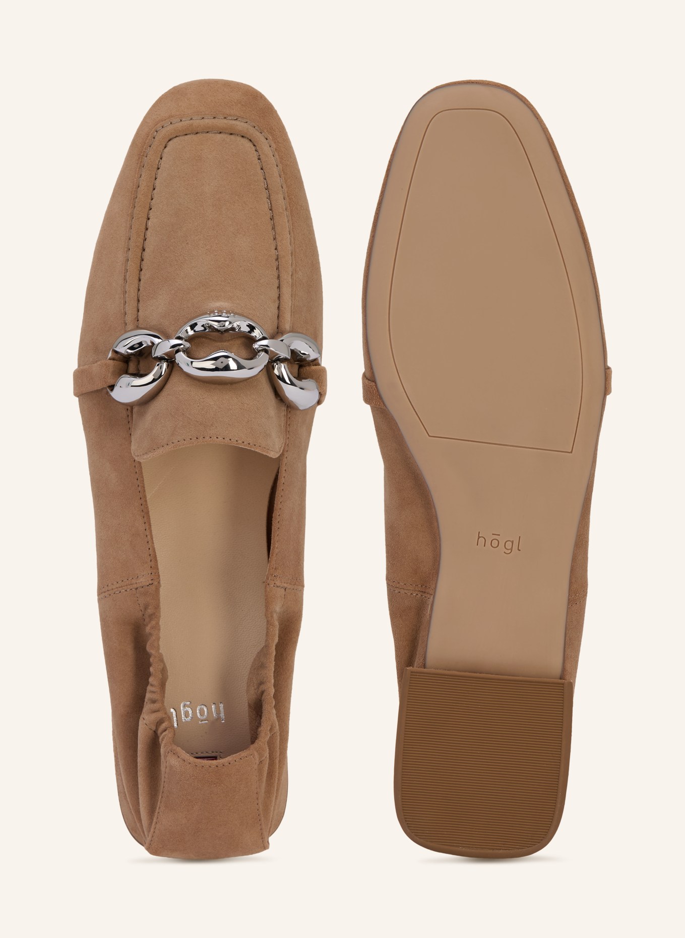 Högl mocassin: BEIGE / ARGENT