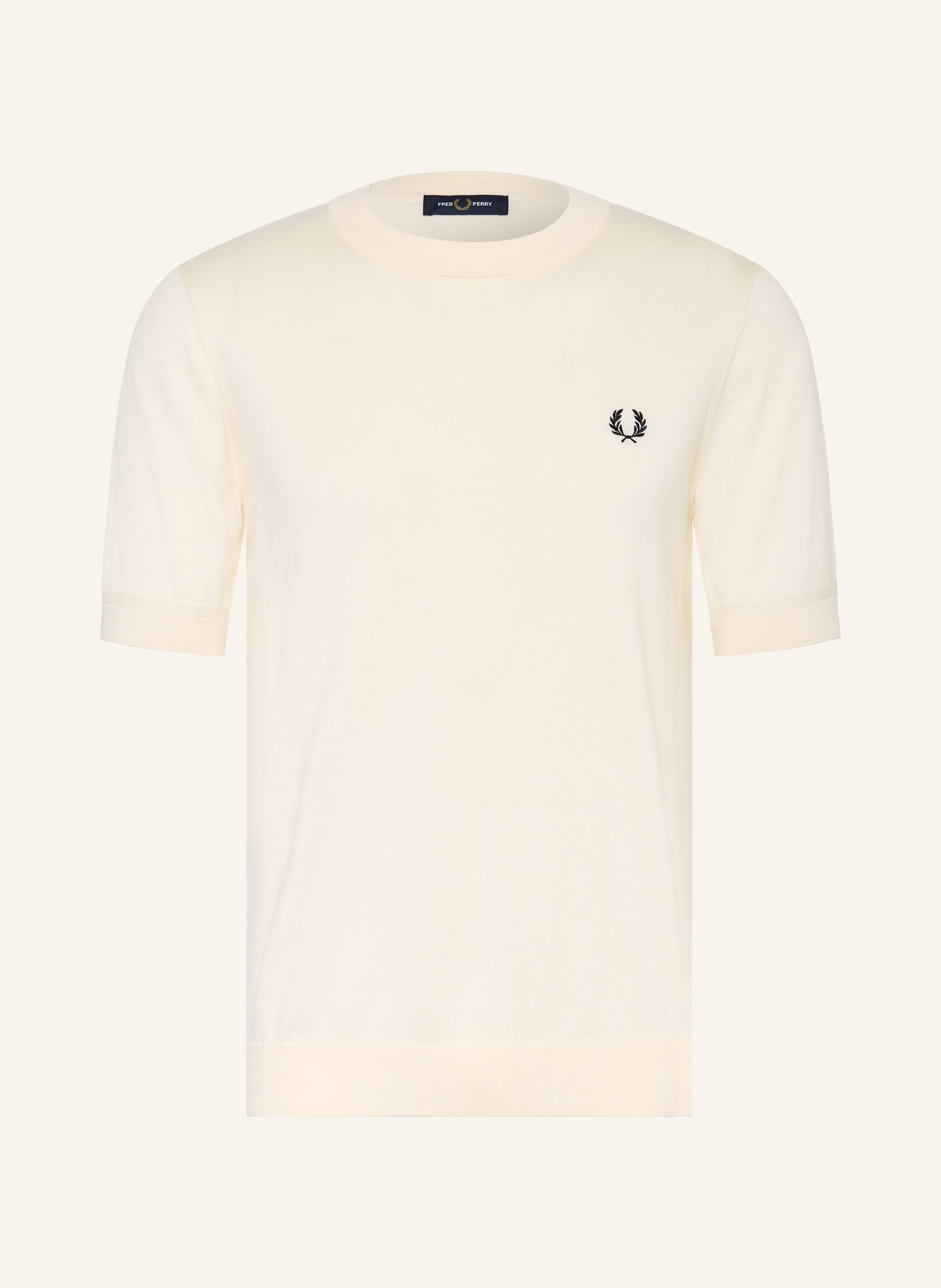 FRED PERRY T-Shirt: ECRU / SCHWARZ