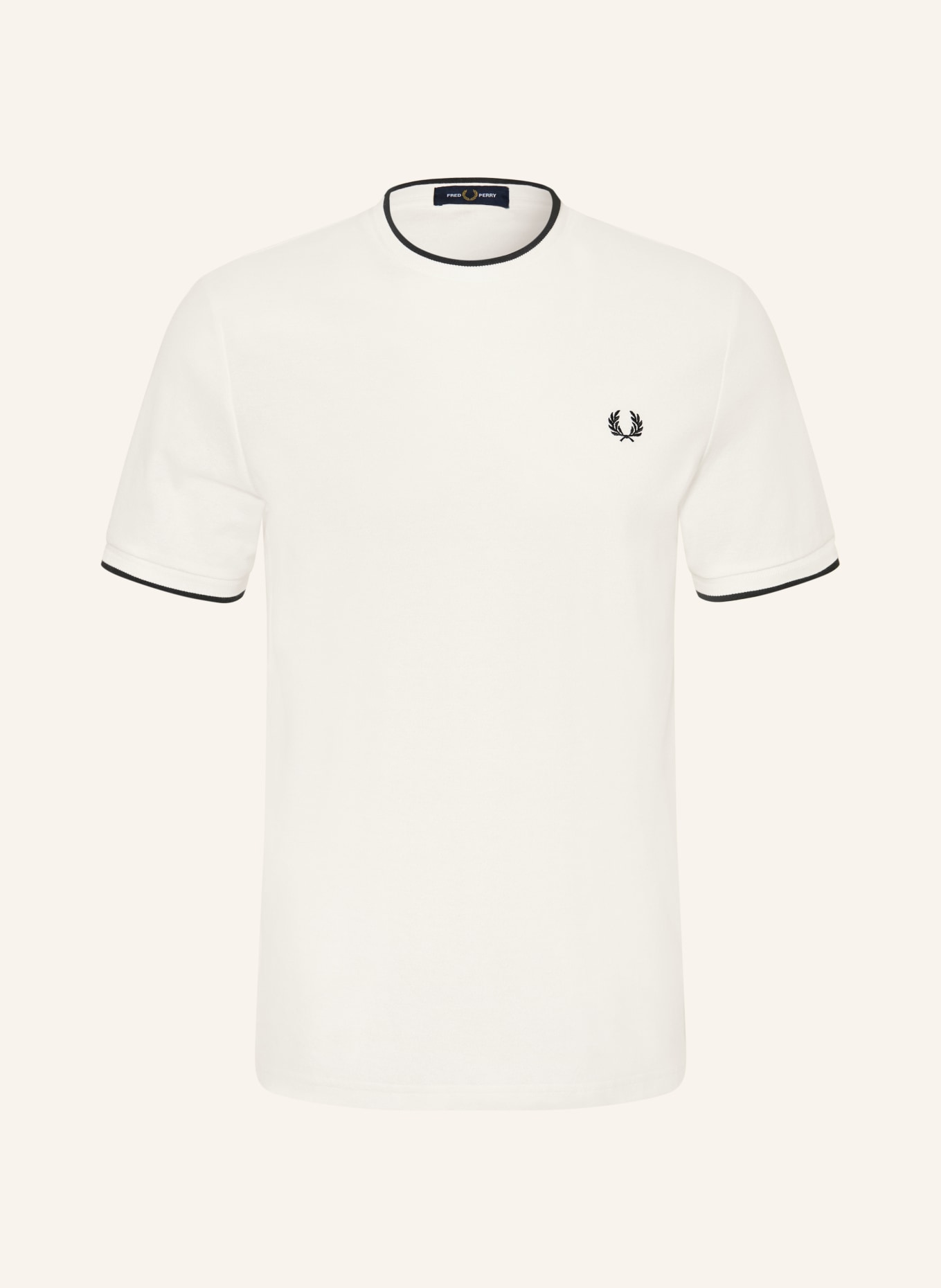 FRED PERRY T-Shirt: WEISS / SCHWARZ
