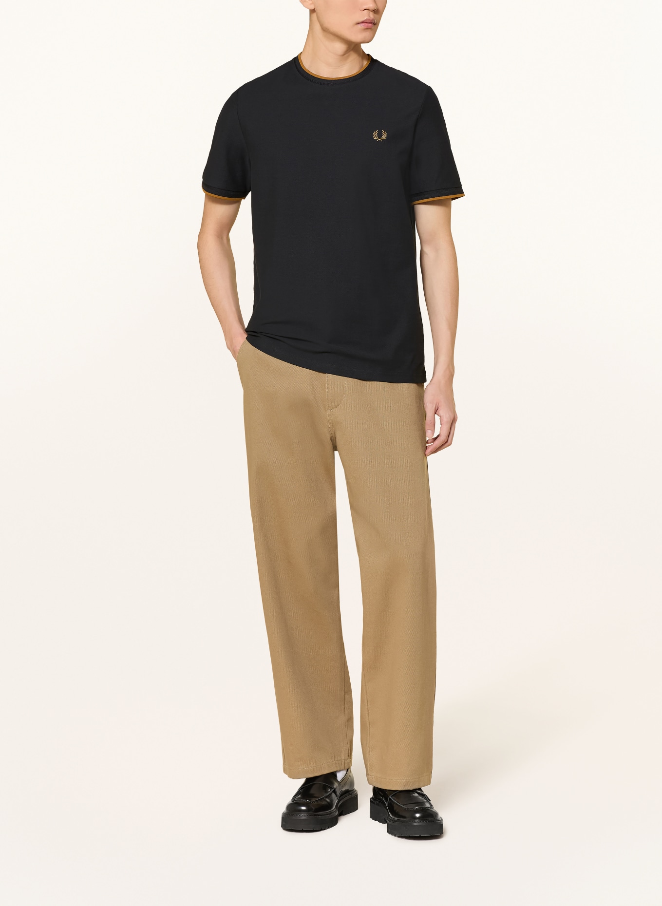 FRED PERRY T-Shirt: SCHWARZ / BRAUN