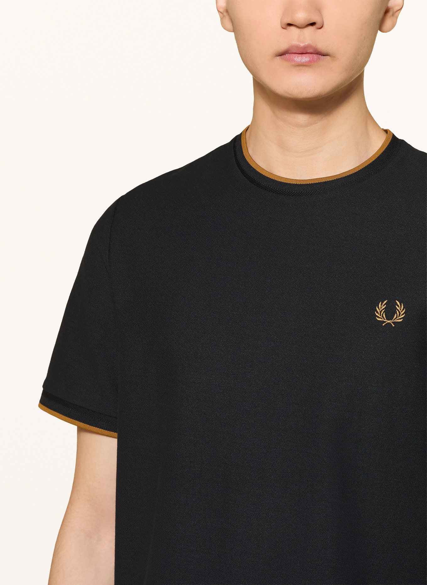 FRED PERRY T-Shirt: SCHWARZ / BRAUN
