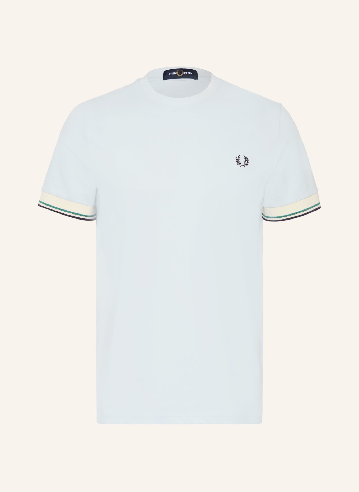 FRED PERRY T-Shirt: HELLBLAU / GRÜN / SCHWARZ