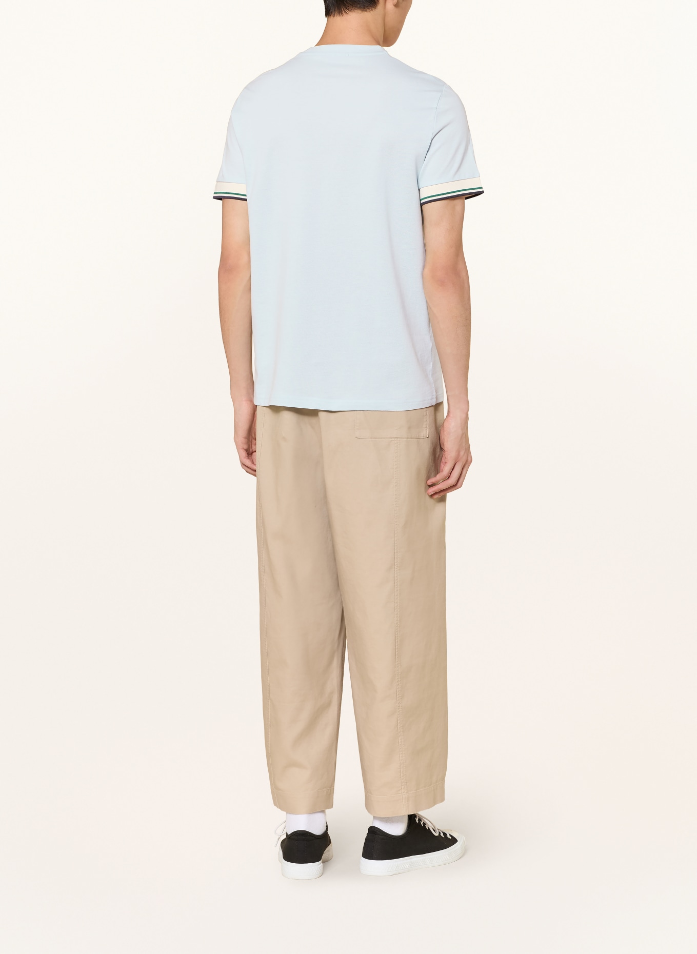 FRED PERRY T-Shirt: HELLBLAU / GRÜN / SCHWARZ